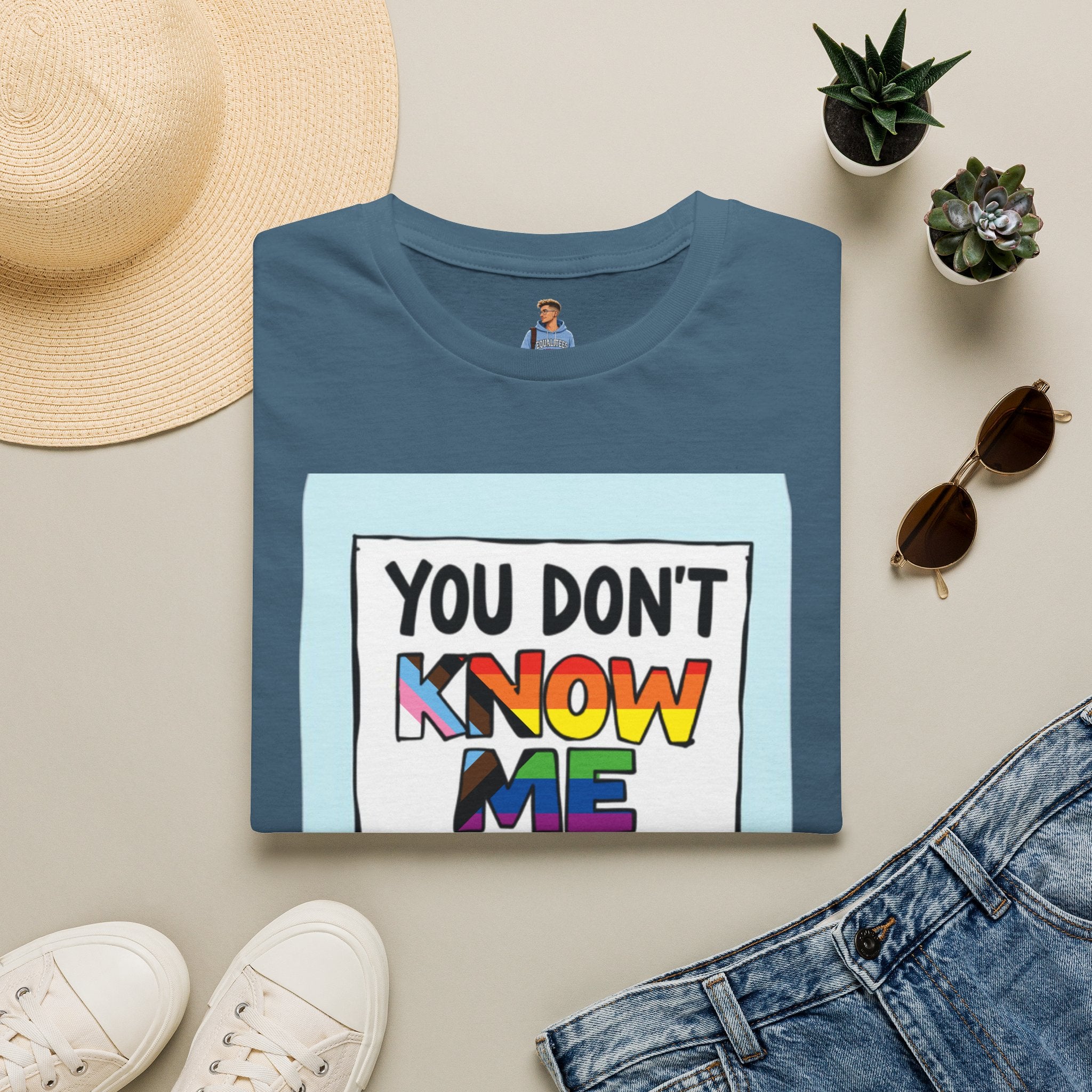 Camiseta de orgullo inclusivo "No me conoces lo suficiente como para odiarme": camiseta unisex de estilo suave para uso informal