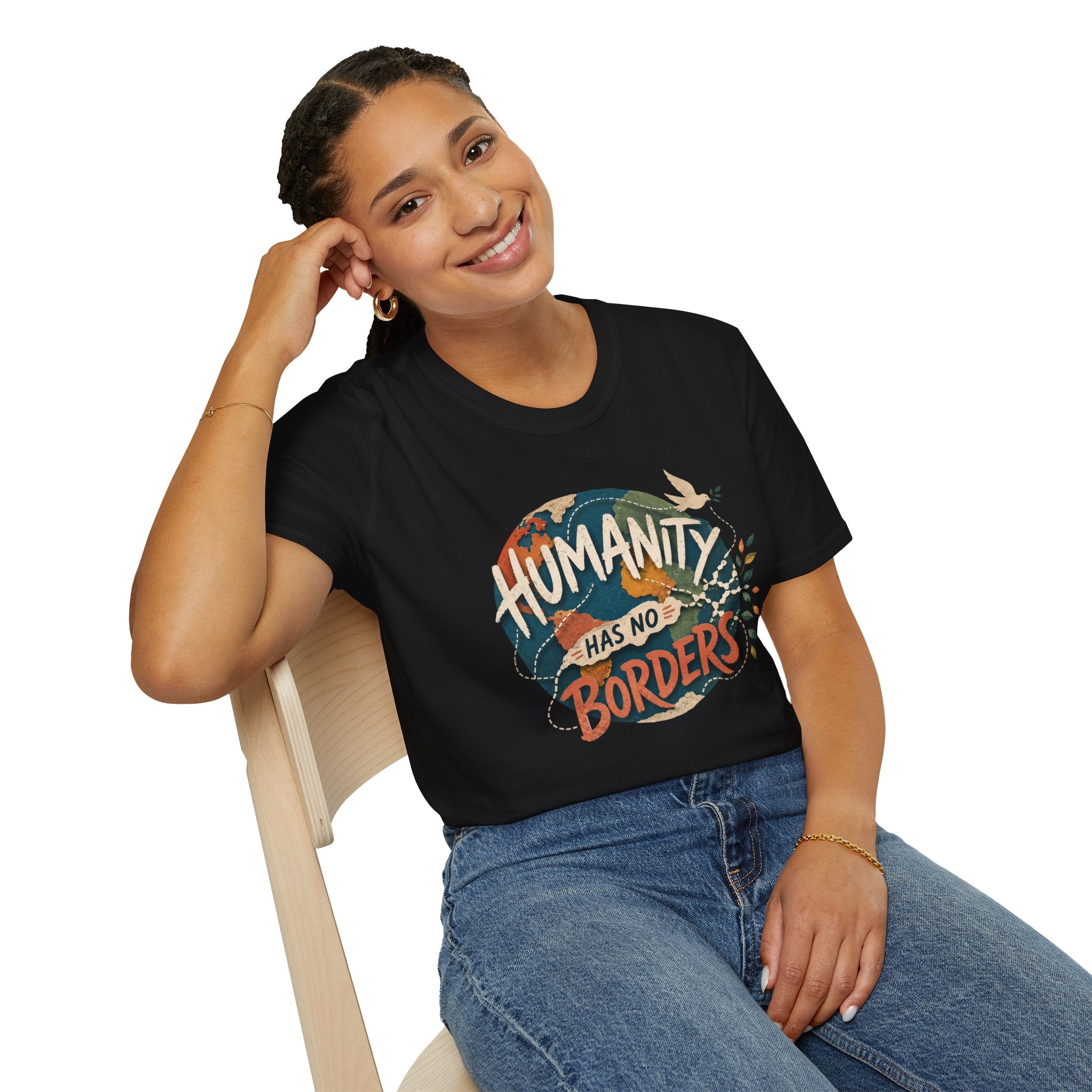 Humanity Has No Borders T-Shirt — Earth & Peace Graphic Tee