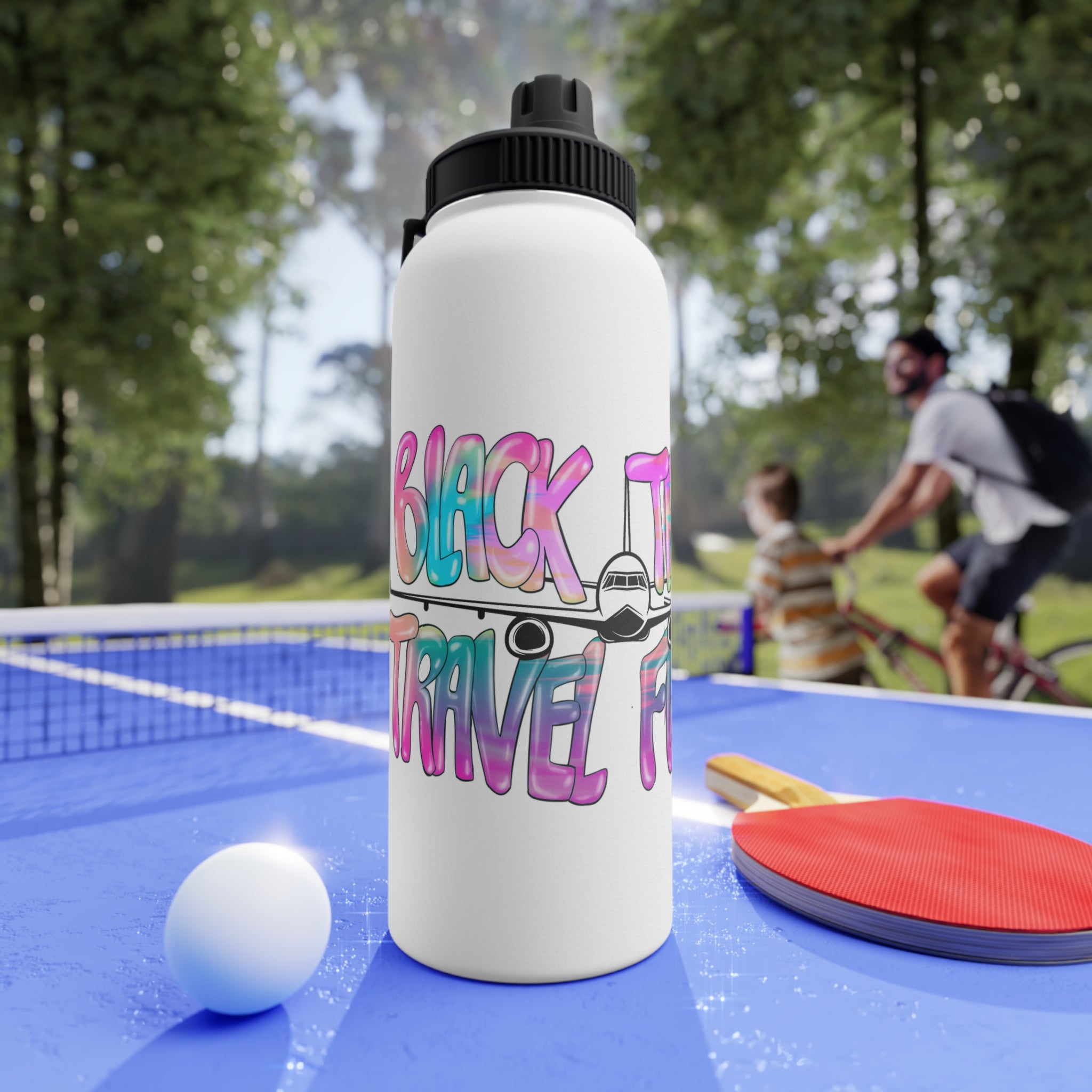 BTTF - Black Trans Travel Fund Logo Stainless Steel Sports Water Bottle