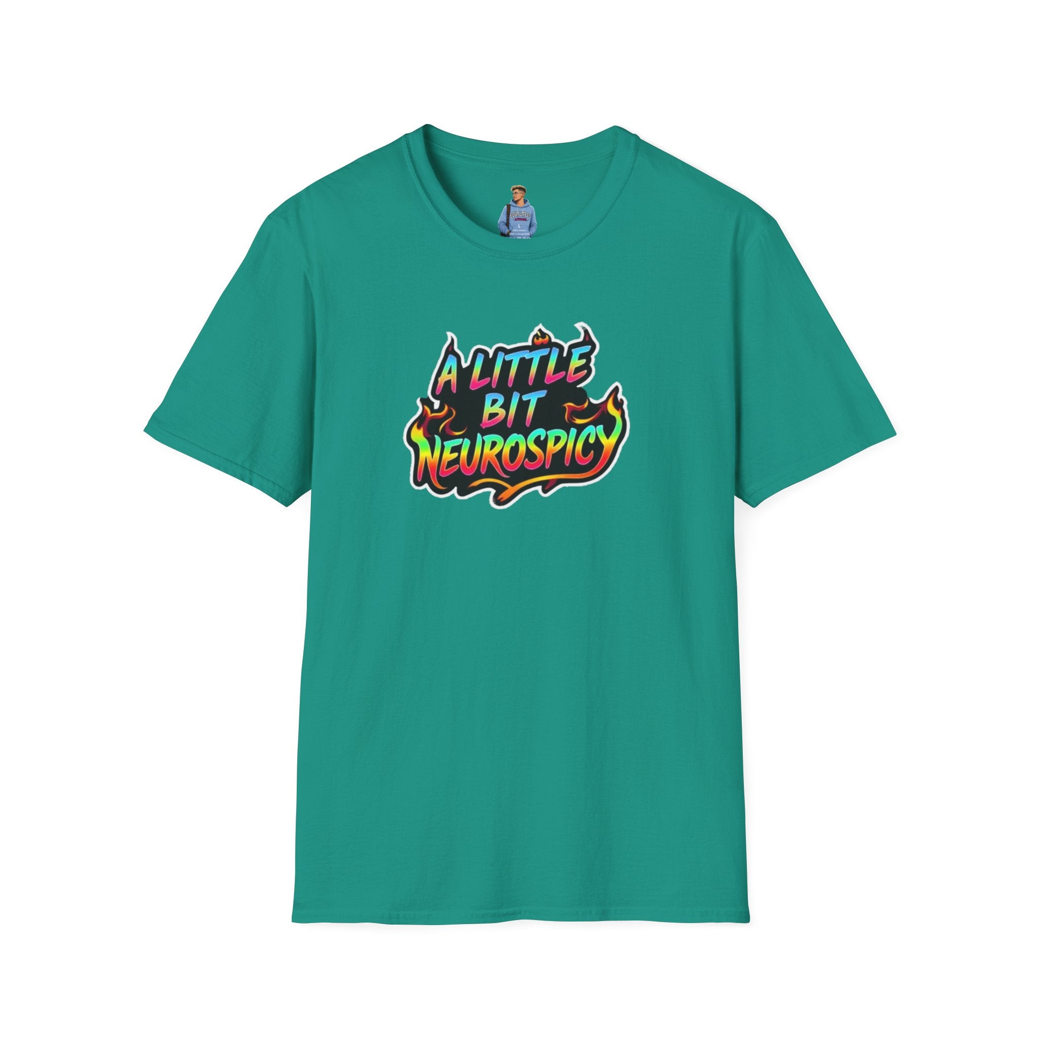 A Little Bit Neurospicy Unisex Softstyle T-Shirt - Fun & Quirky Graphic Tee for Neurodivergent Awareness