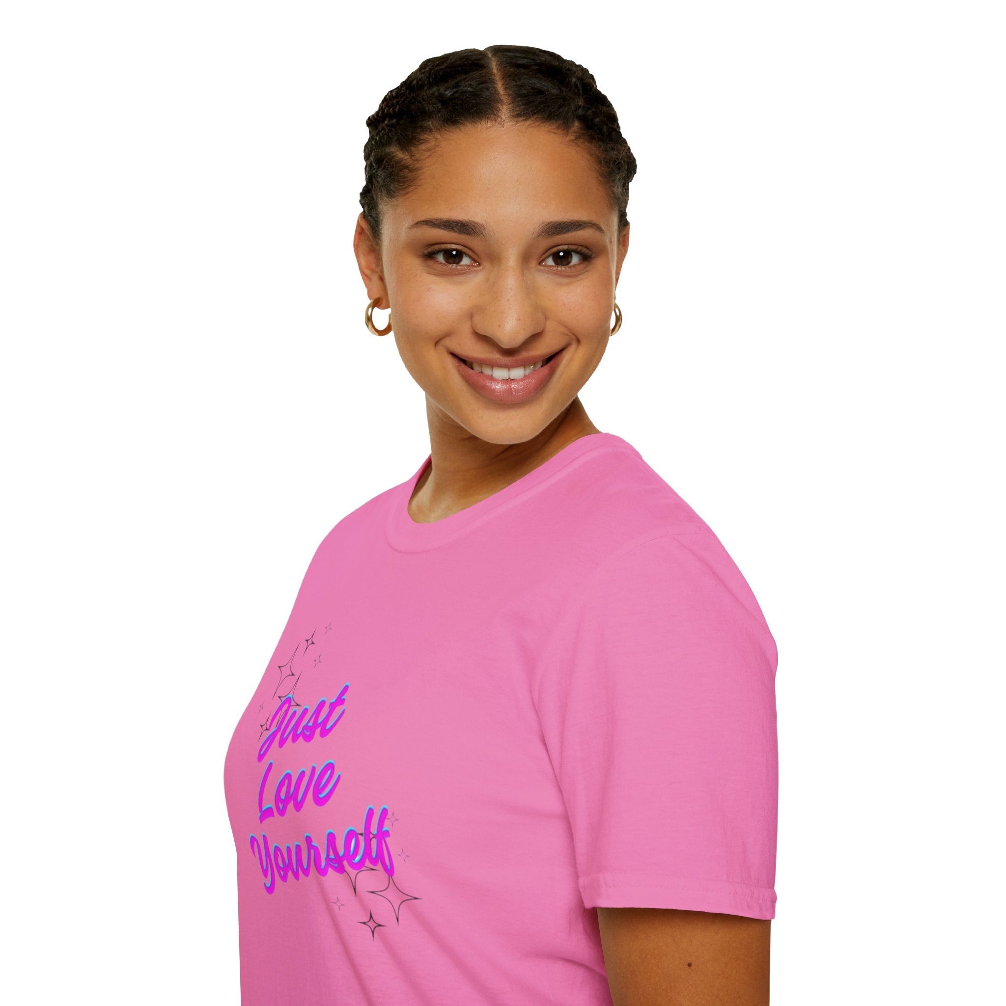 Camiseta unisex de estilo suave "Just Love Yourself": camiseta motivacional para el amor propio