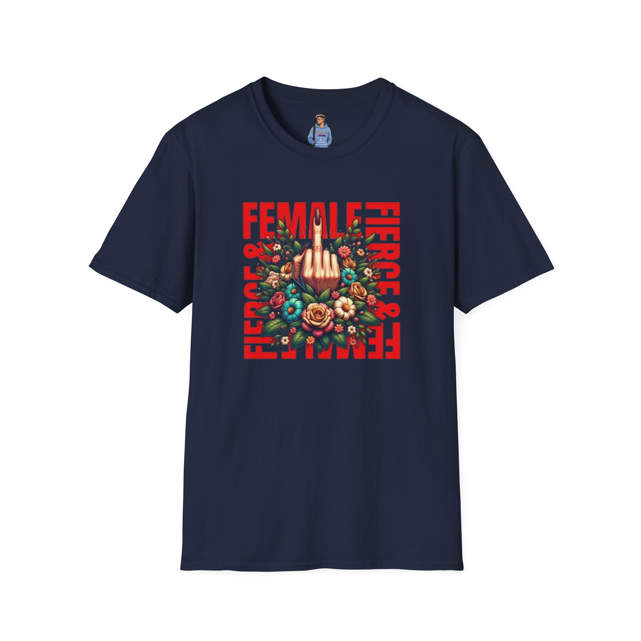 Fierce Female Unisex T-Shirt - Softstyle Floral Graphic Tee