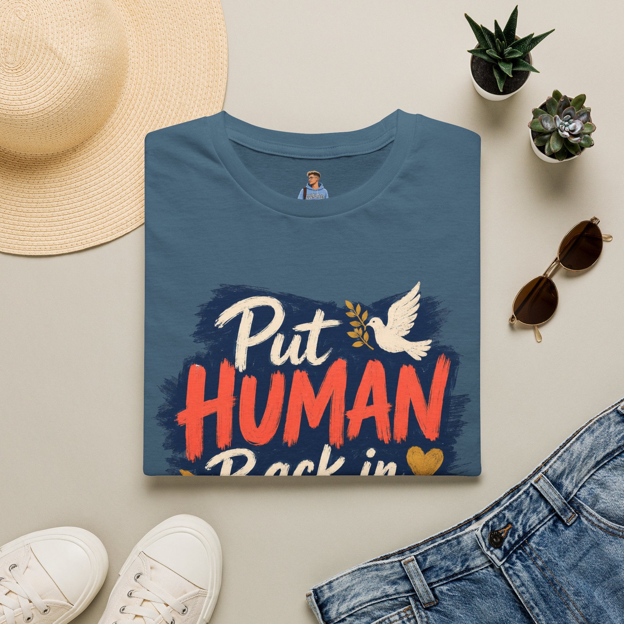 Put Human Back in Humanity T-Shirt — Inspirational Peace Dove Tee