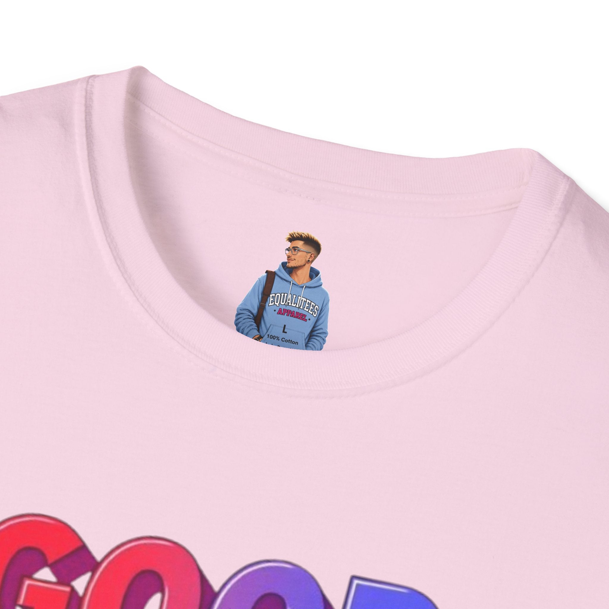 Camiseta unisex de estilo suave con mensaje positivo "Arcoíris, buena voluntad, triunfo"