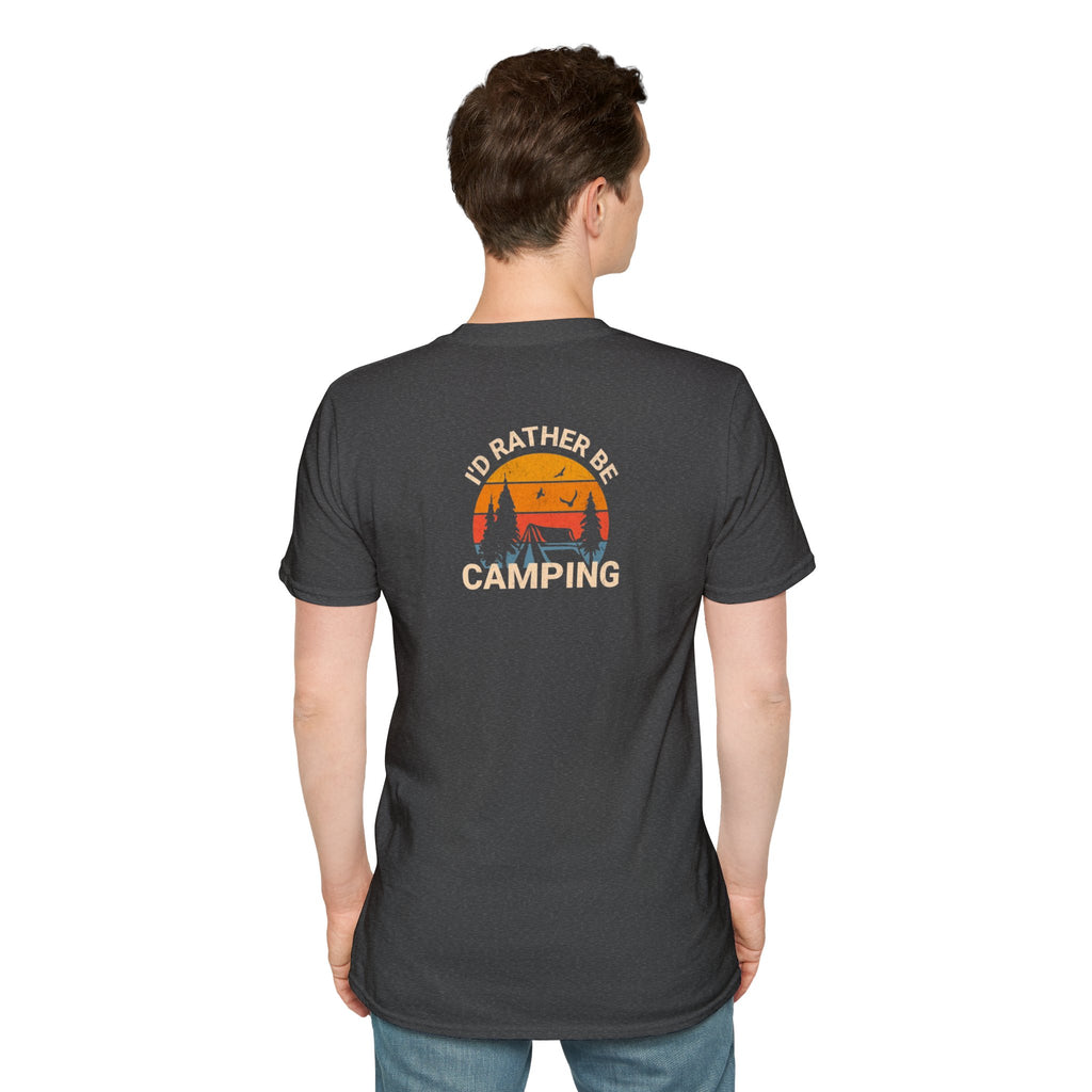 Unisex Softstyle T-Shirt - 'I'd Rather Be Camping' Adventure Tee
