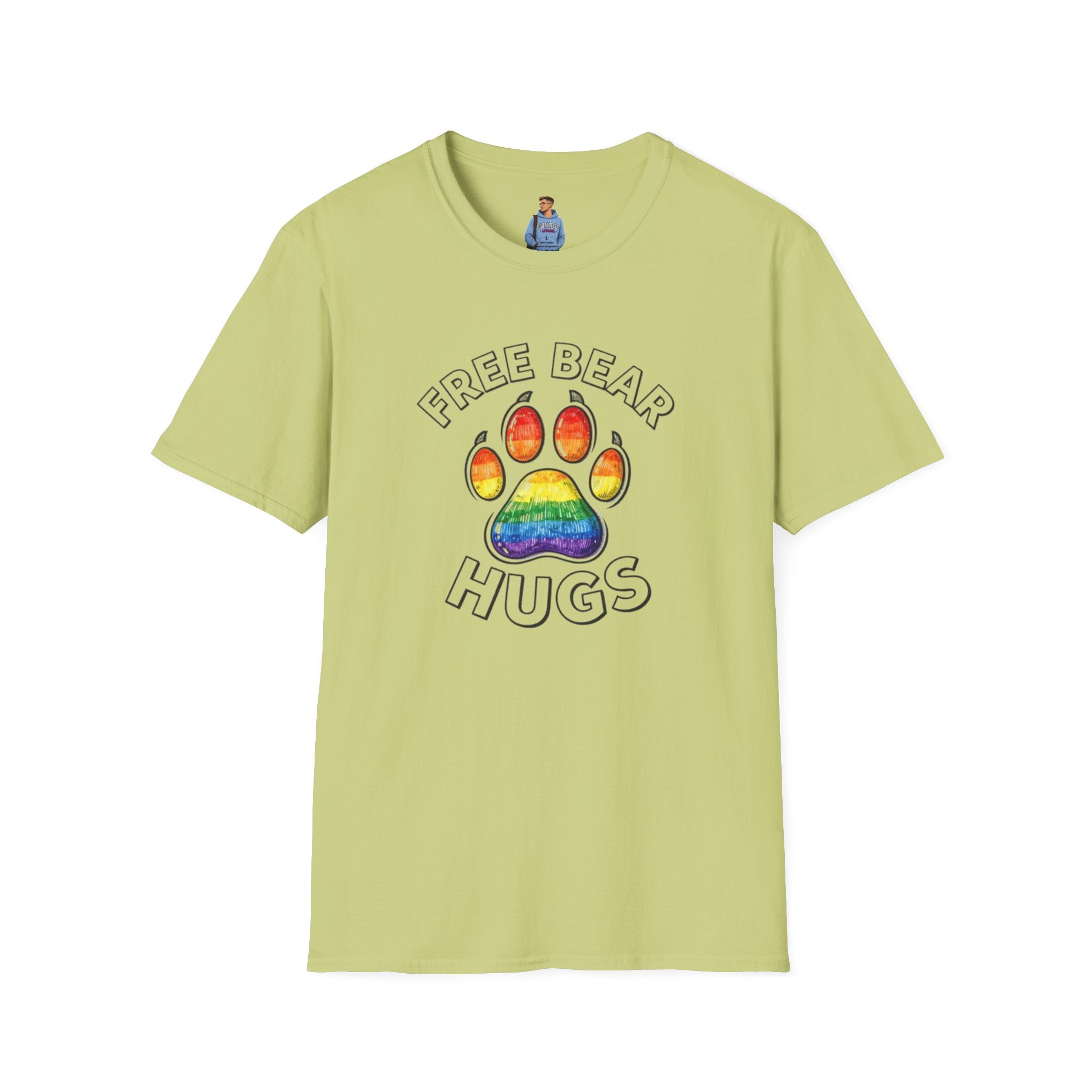 Free Bear Hugs Rainbow Paw T-Shirt
