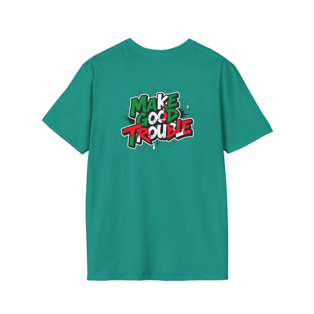 Camiseta unisex de estilo suave Make Good Trouble | Divertida camiseta gráfica para activistas y creadores de tendencias
