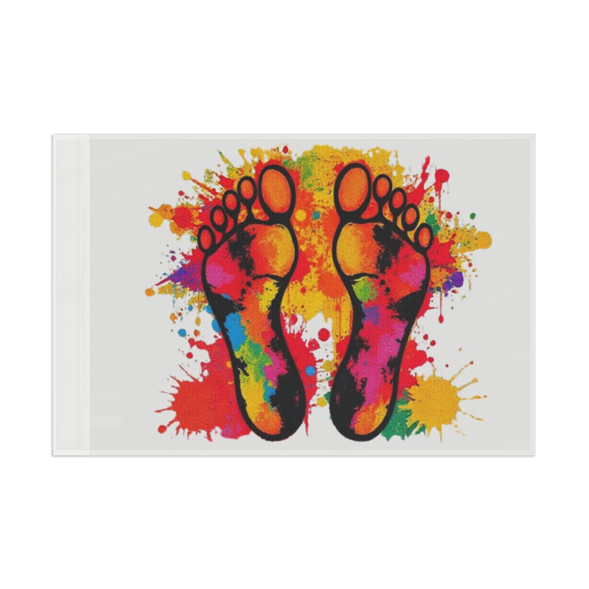 Rainbow Feet Paint Splatter Flag - Aesthetic LGBTQ+ Banner for Celebration & Home Decor - EqualiTees.Me
