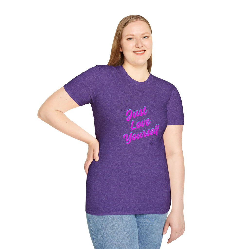 Camiseta unisex de estilo suave "Just Love Yourself": camiseta motivacional para el amor propio