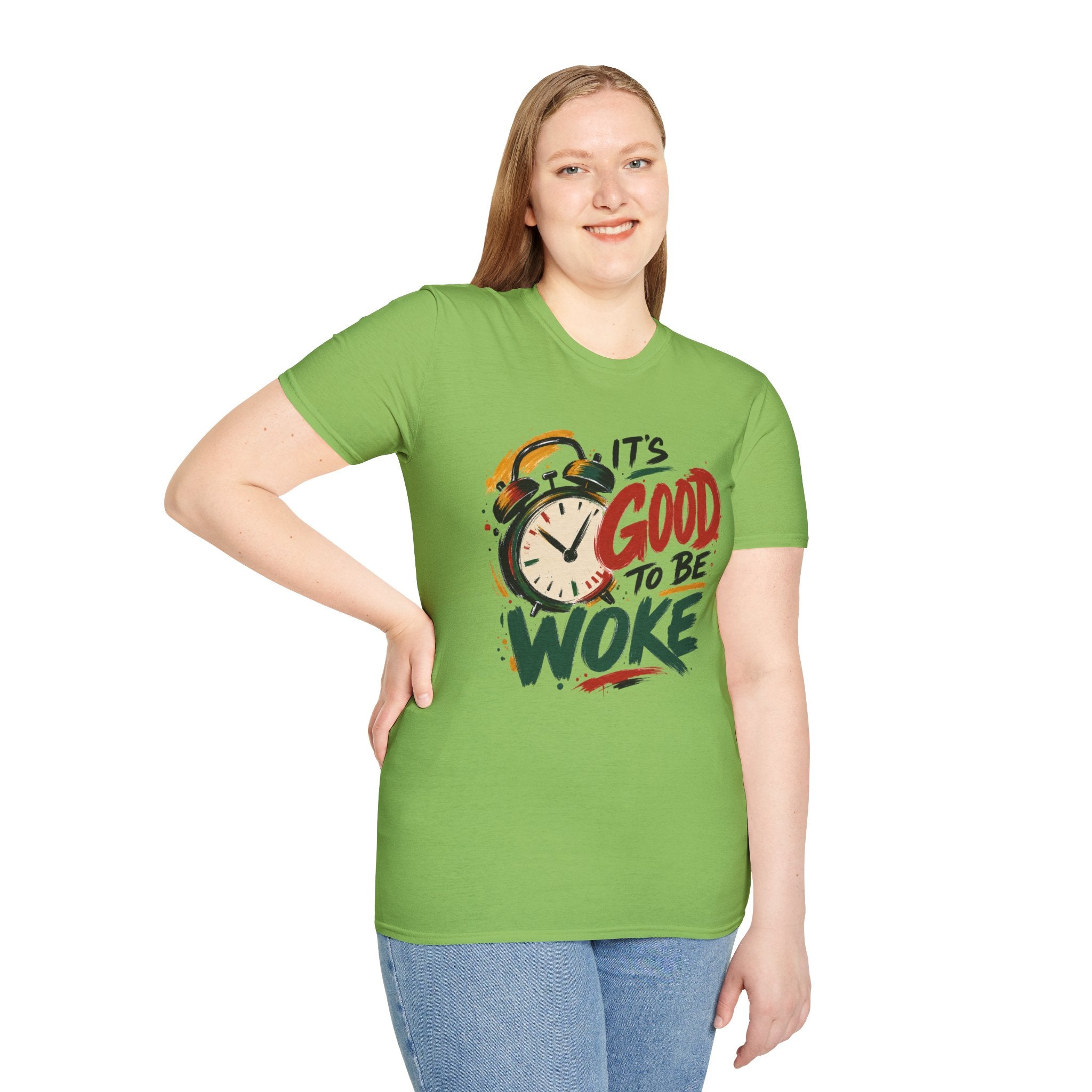 T-Shirt — "It's Good To Be Woke" Graphic Tee (Alarm Clock Design)