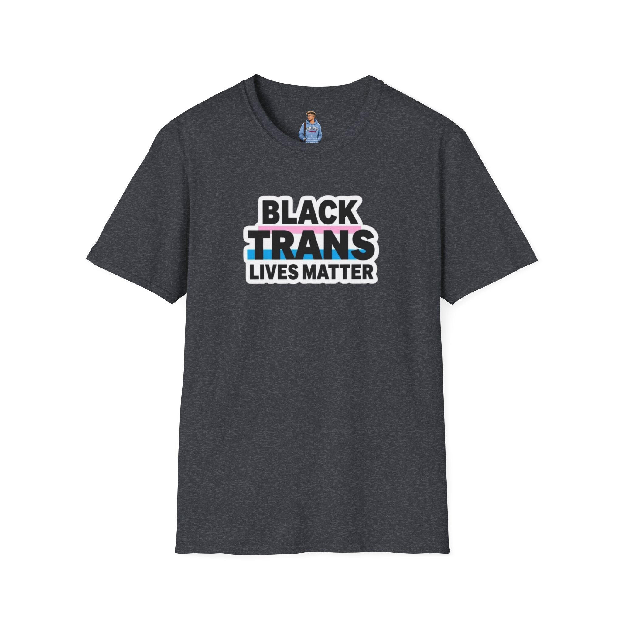 Unisex Softstyle T-Shirt - Black Trans Lives Matter Statement Tee