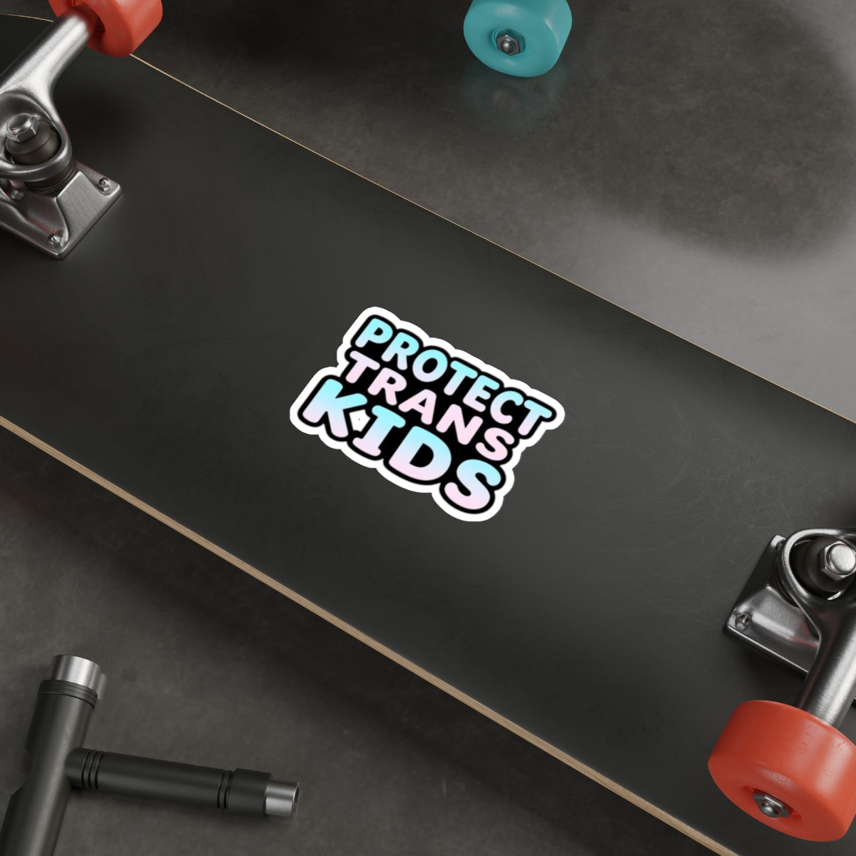 PROTECT TRANS KIDS Die-Cut Sticker - EqualiTees.Me