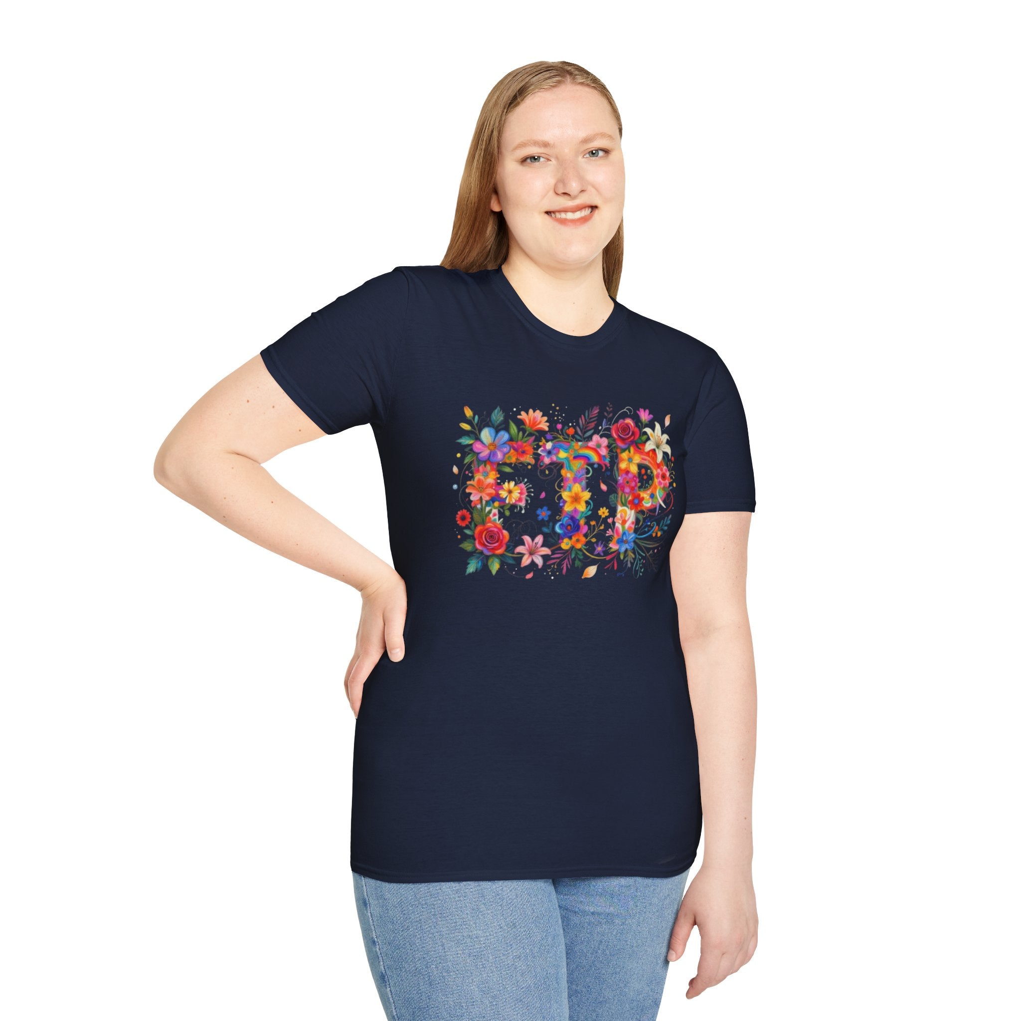 Floral 'FTP' Graphic T-Shirt