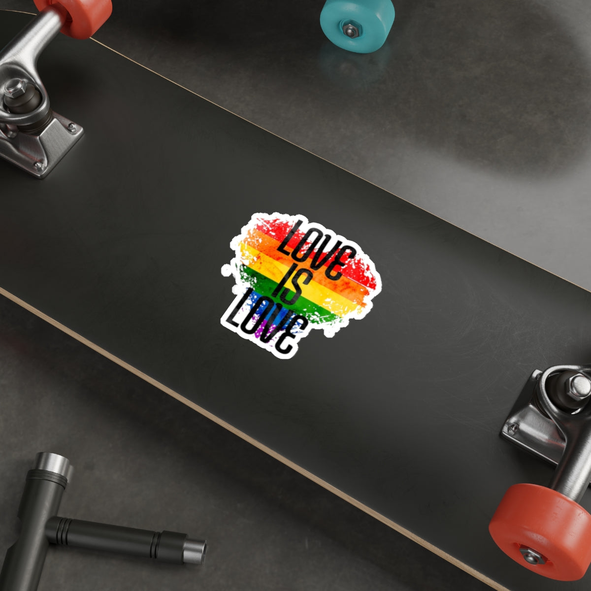 Die-Cut Stickers - Love is Love Rainbow Heart - EqualiTees.Me
