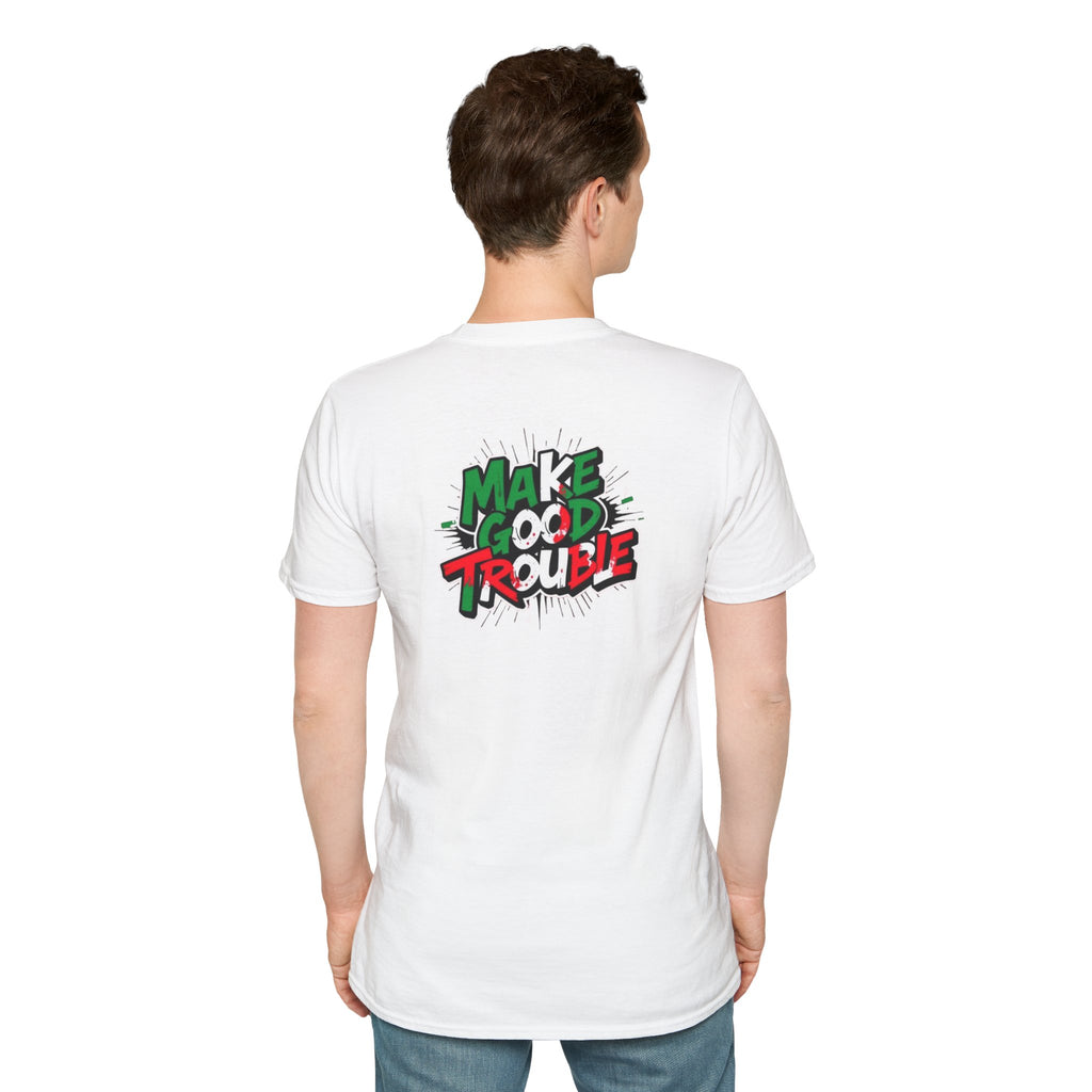 Camiseta unisex de estilo suave Make Good Trouble | Divertida camiseta gráfica para activistas y creadores de tendencias