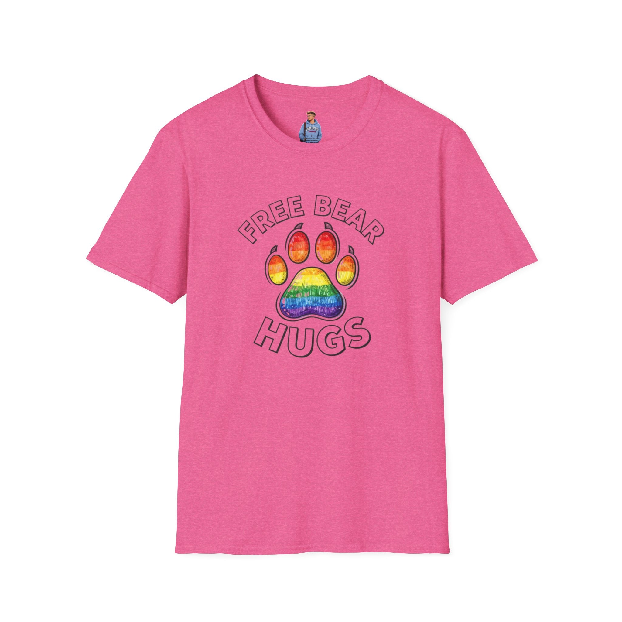 Free Bear Hugs Rainbow Paw T-Shirt