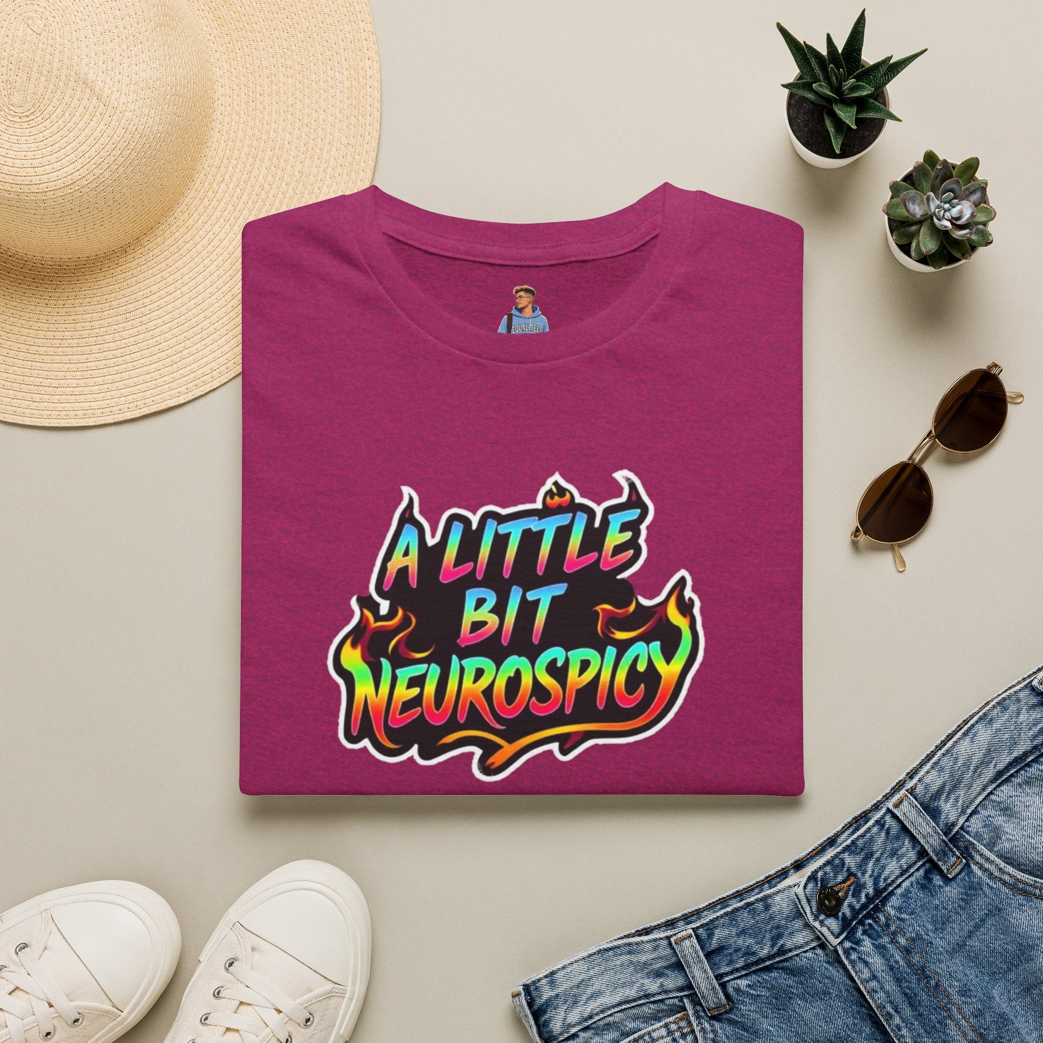 Camiseta unisex de estilo suave A Little Bit Neurospicy: camiseta gráfica divertida y peculiar para la conciencia neurodivergente