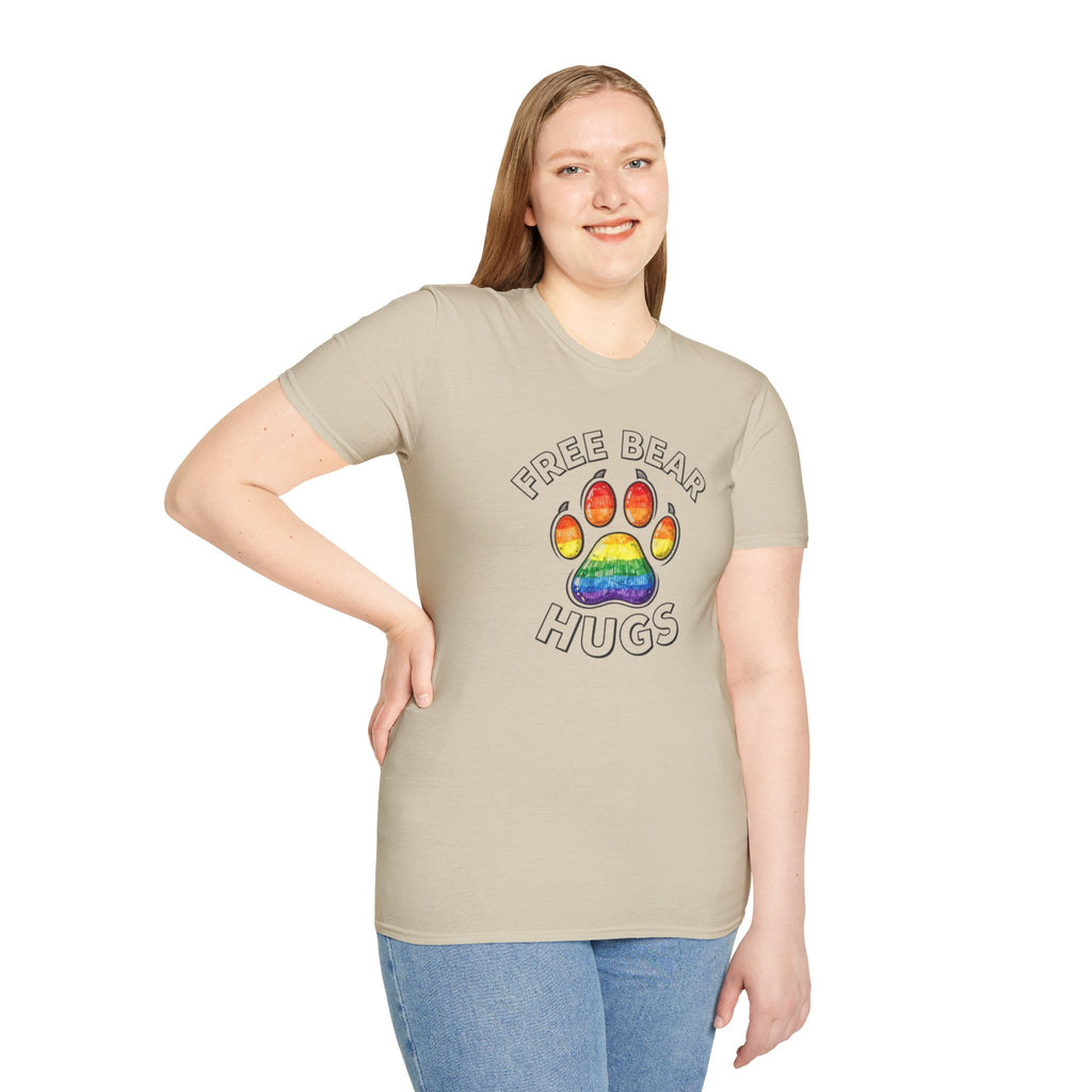 Free Bear Hugs Rainbow Paw T-Shirt