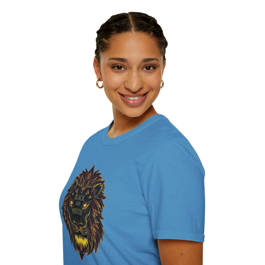 Black & Proud Lion Softstyle T-Shirt - Unisex Graphic Tee
