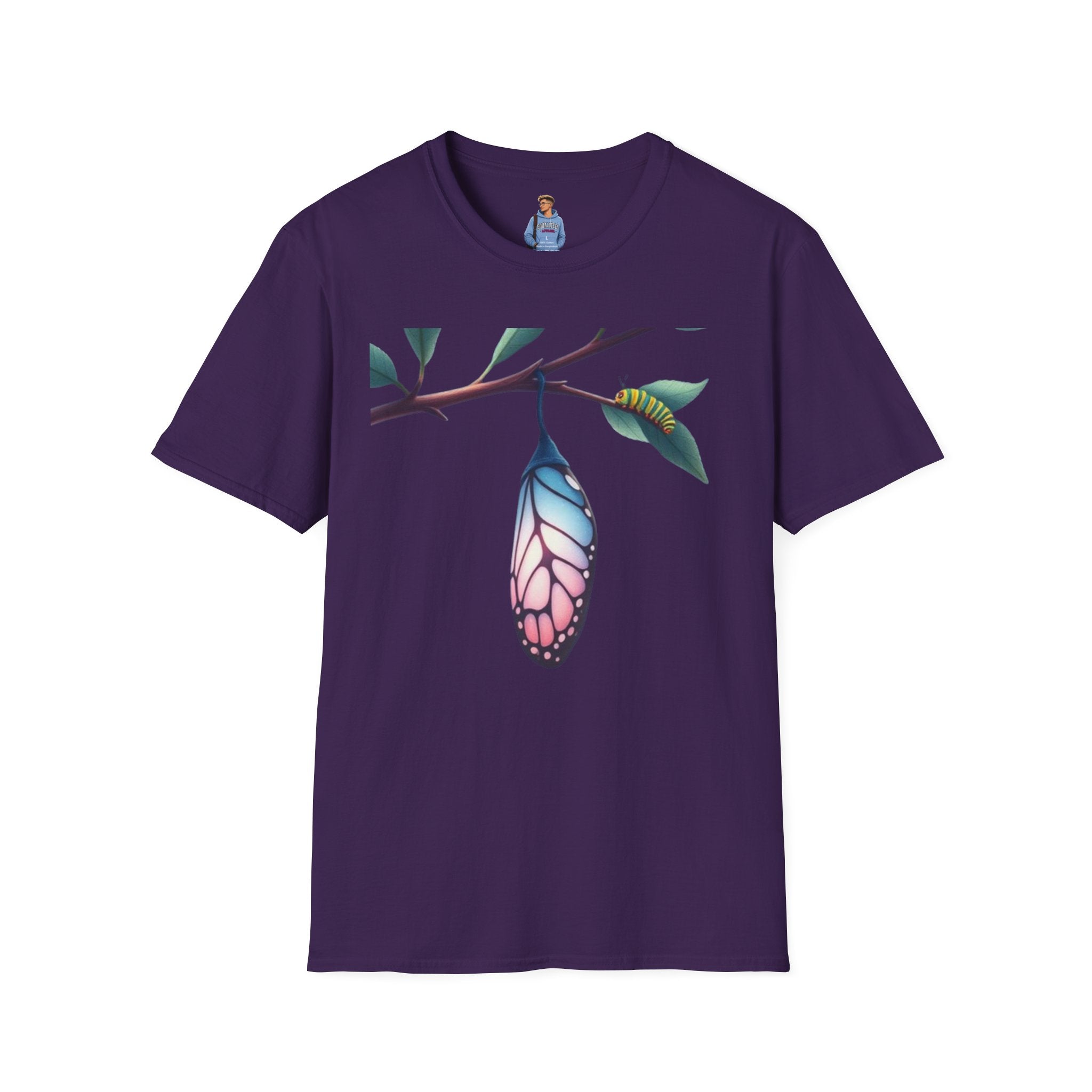 Trans Caterpillar to Butterfly Graphic T-Shirt