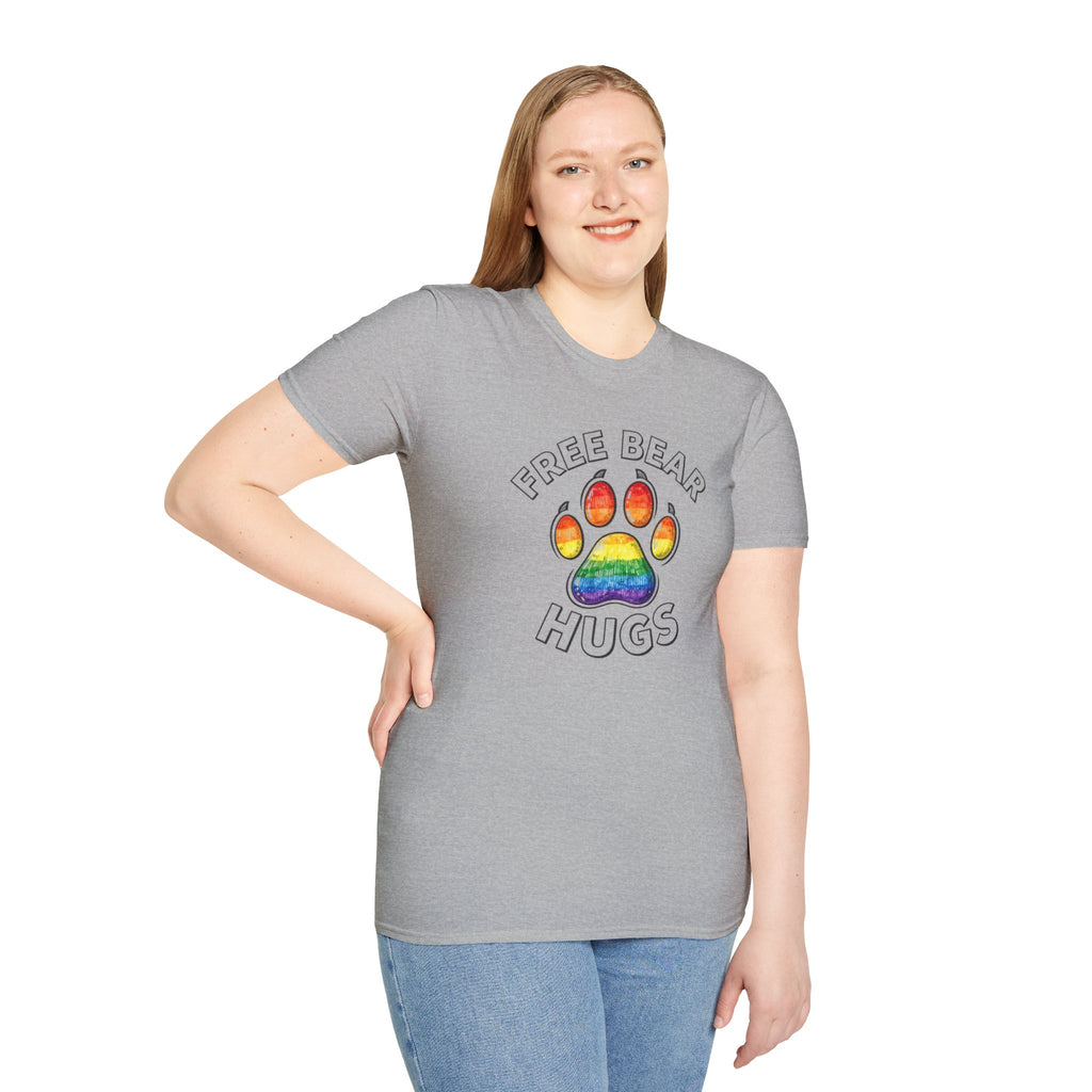Free Bear Hugs Rainbow Paw T-Shirt