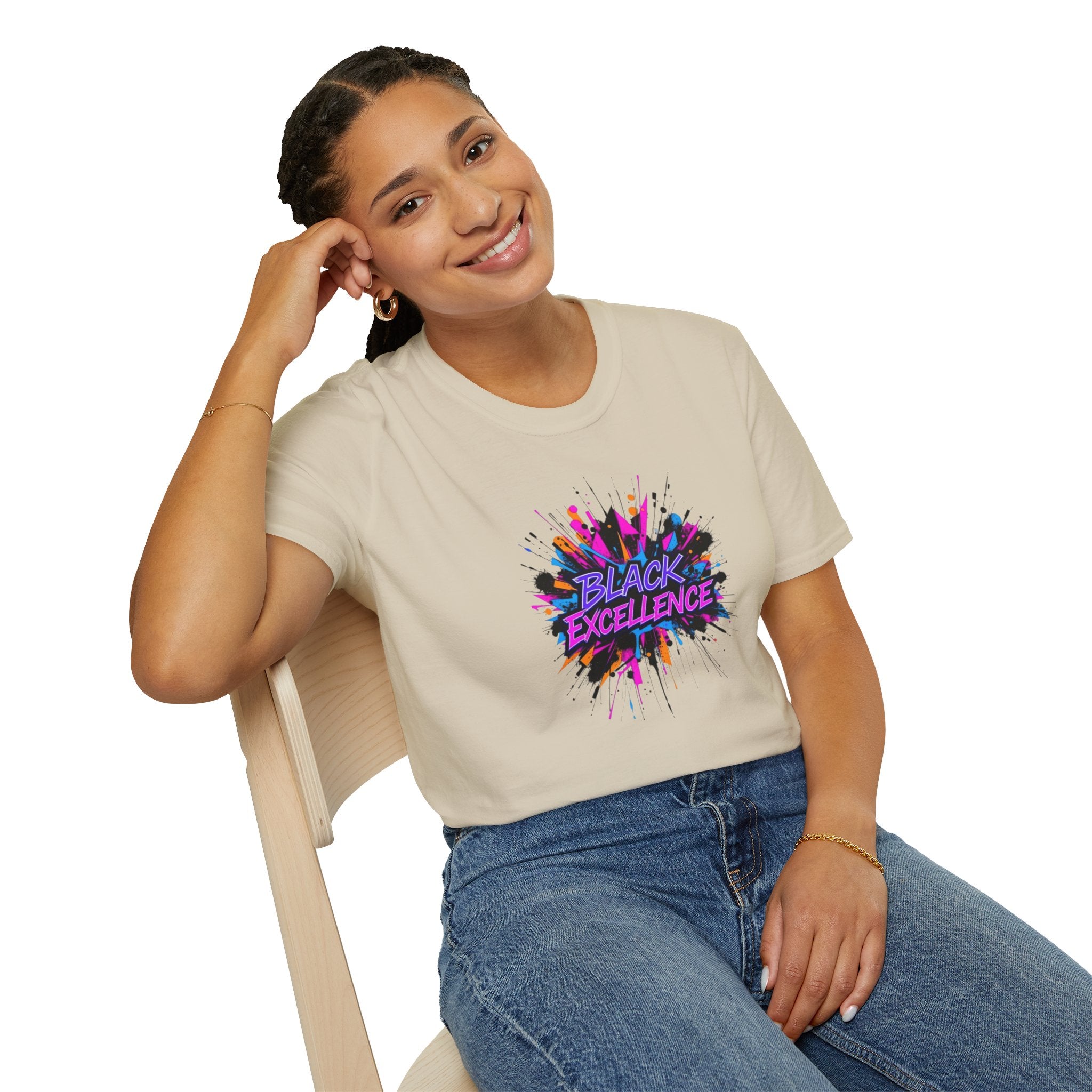 Unisex Softstyle T-Shirt - Black Excellence Graphic Tee