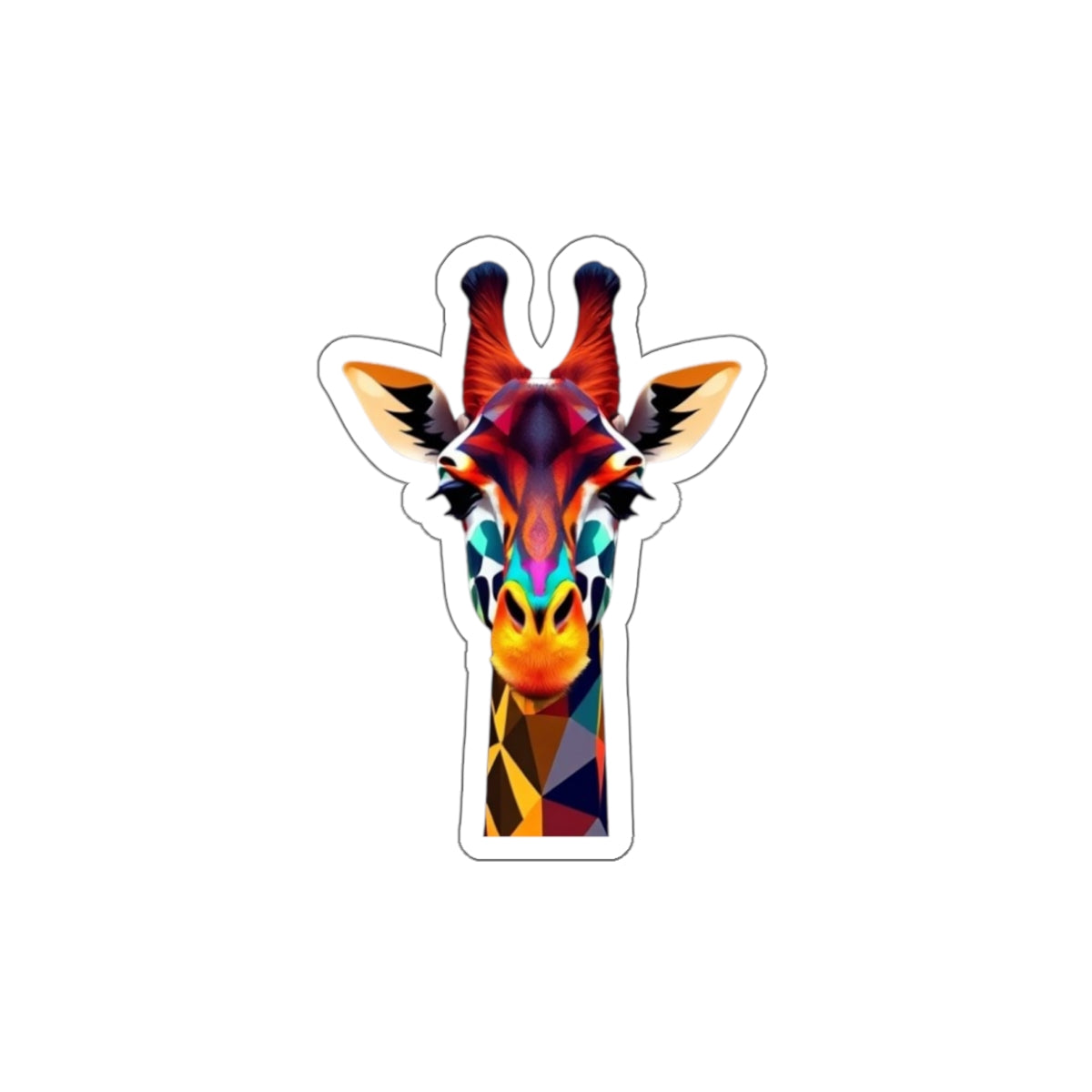 Colorful Giraffe Die-Cut Sticker