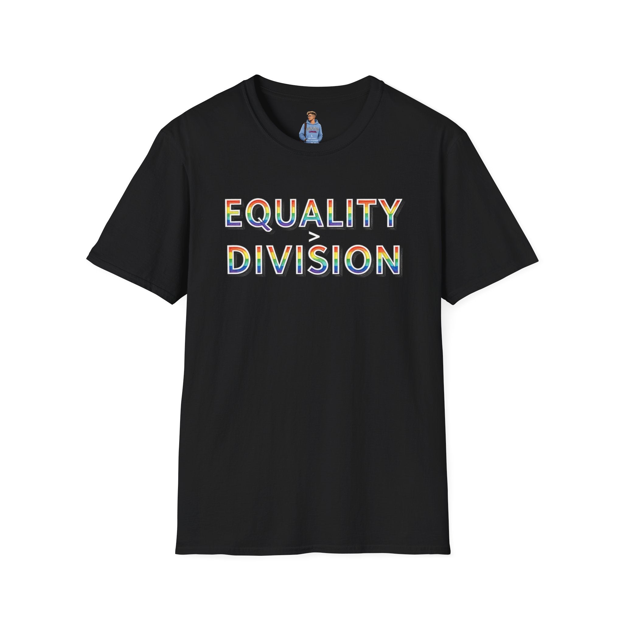 Equality is Greater Than Division T-Shirt — Rainbow Pride Graphic Tee