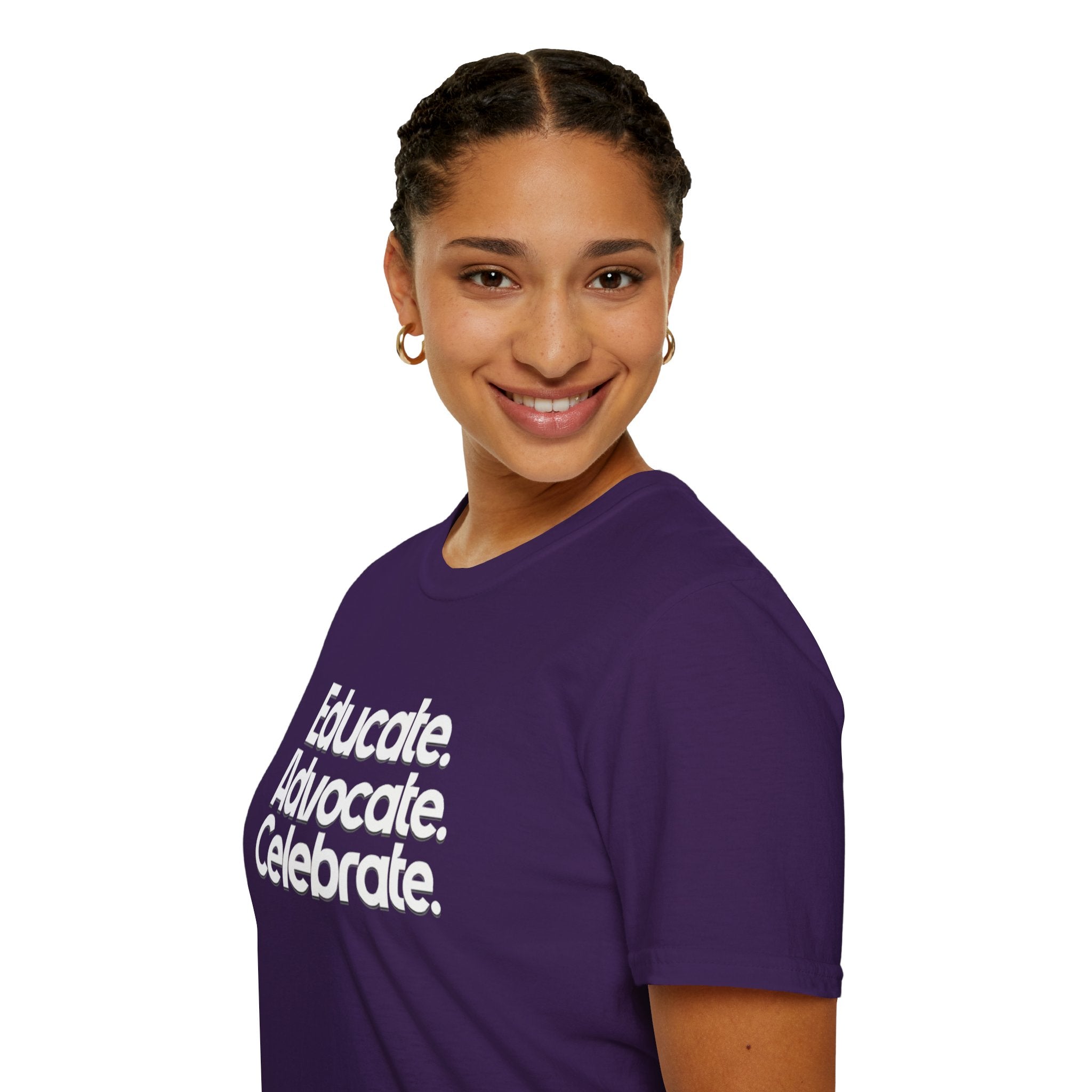 Educate. Advocate. Celebrate. Minimalist Pride T-Shirt