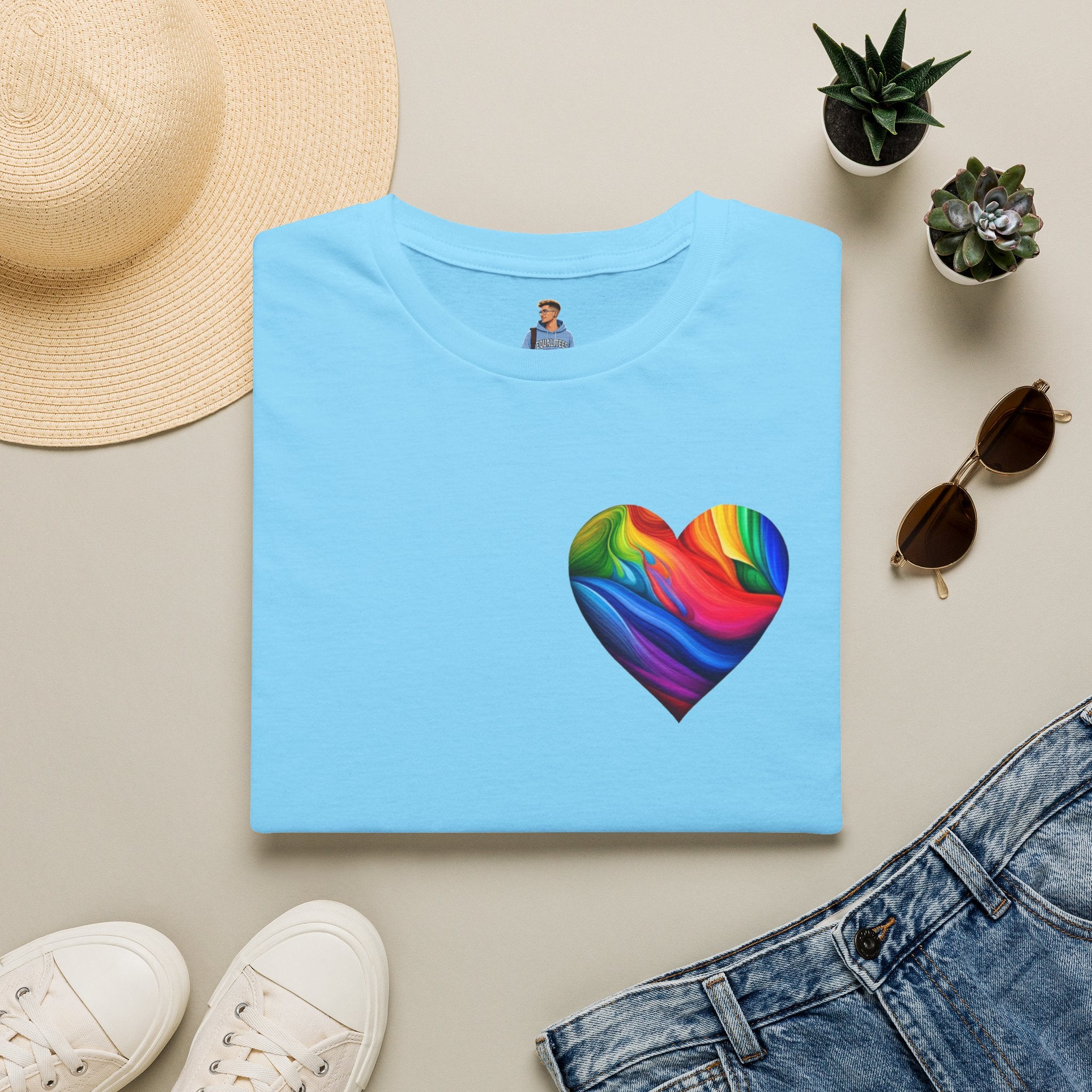 Camiseta unisex Softstyle - Diseño de corazón de orgullo con la frase 'La existencia es resistencia'