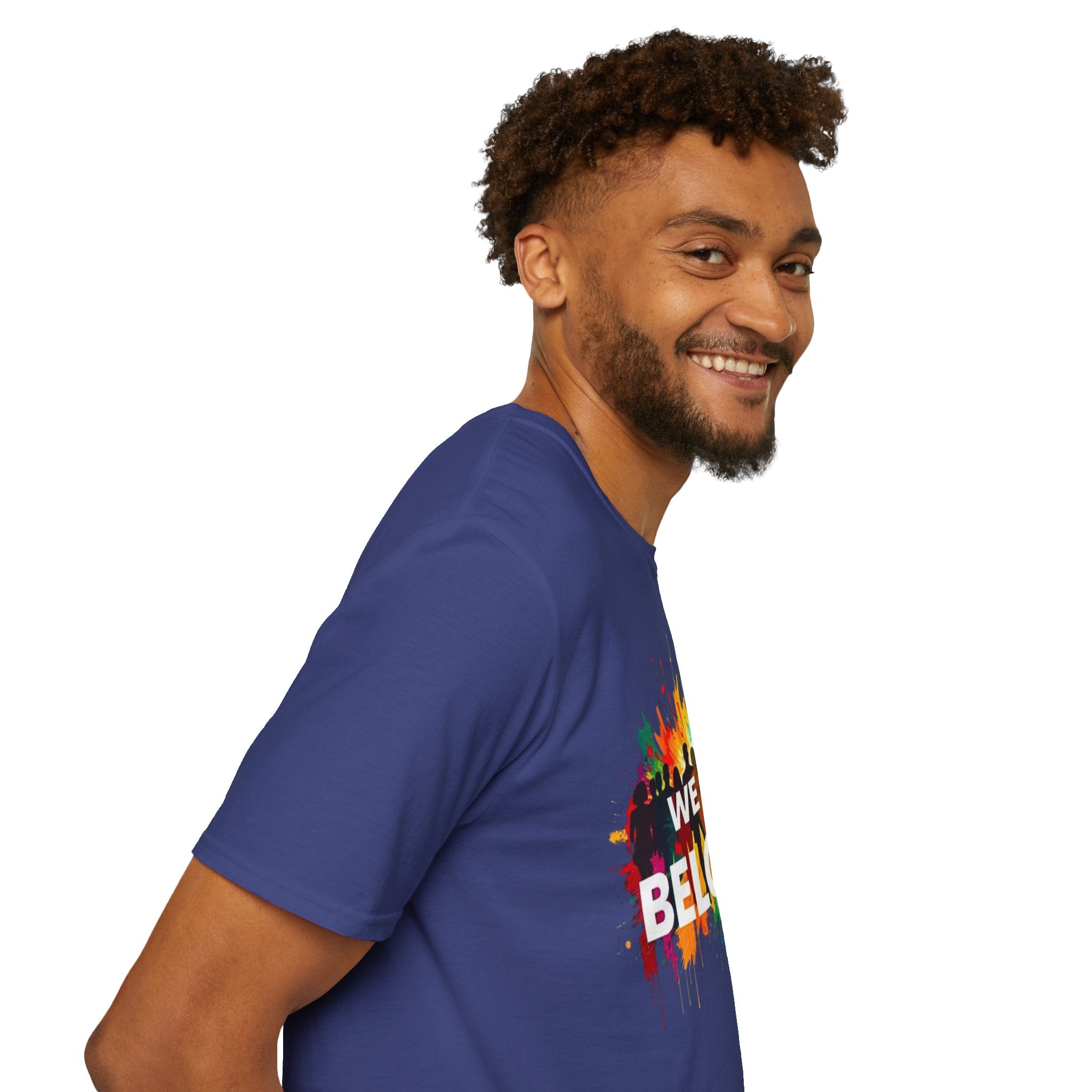 We All Belong Unisex Softstyle T-Shirt - Colorful Pride Tee