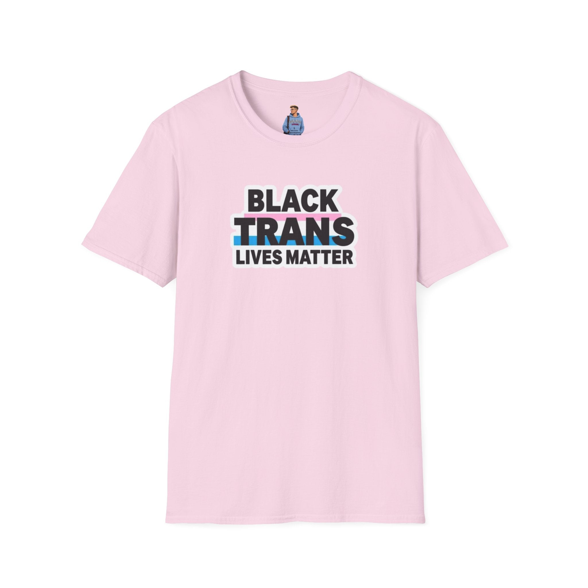 Unisex Softstyle T-Shirt - Black Trans Lives Matter Statement Tee