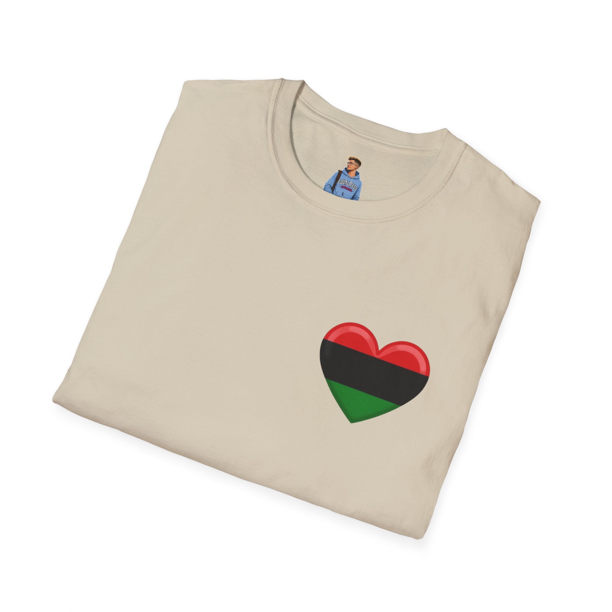 Camiseta unisex de estilo suave Unity and Heritage con corazón panafricano