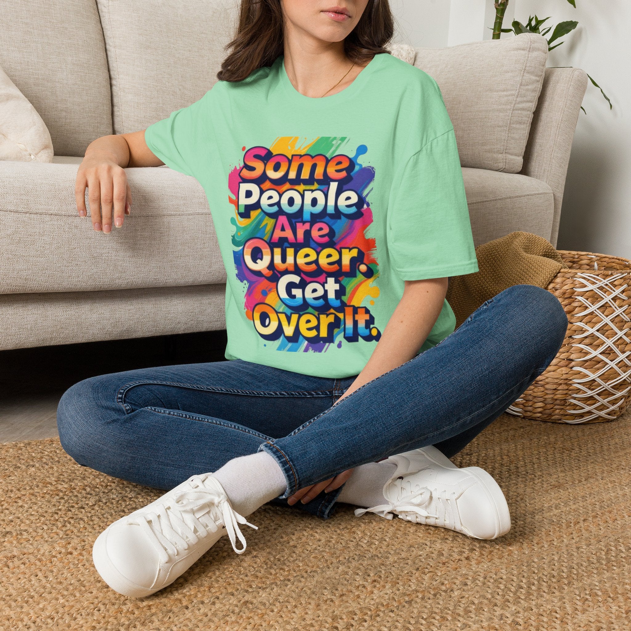 Some People Are Queer T-Shirt Rainbow Graphic