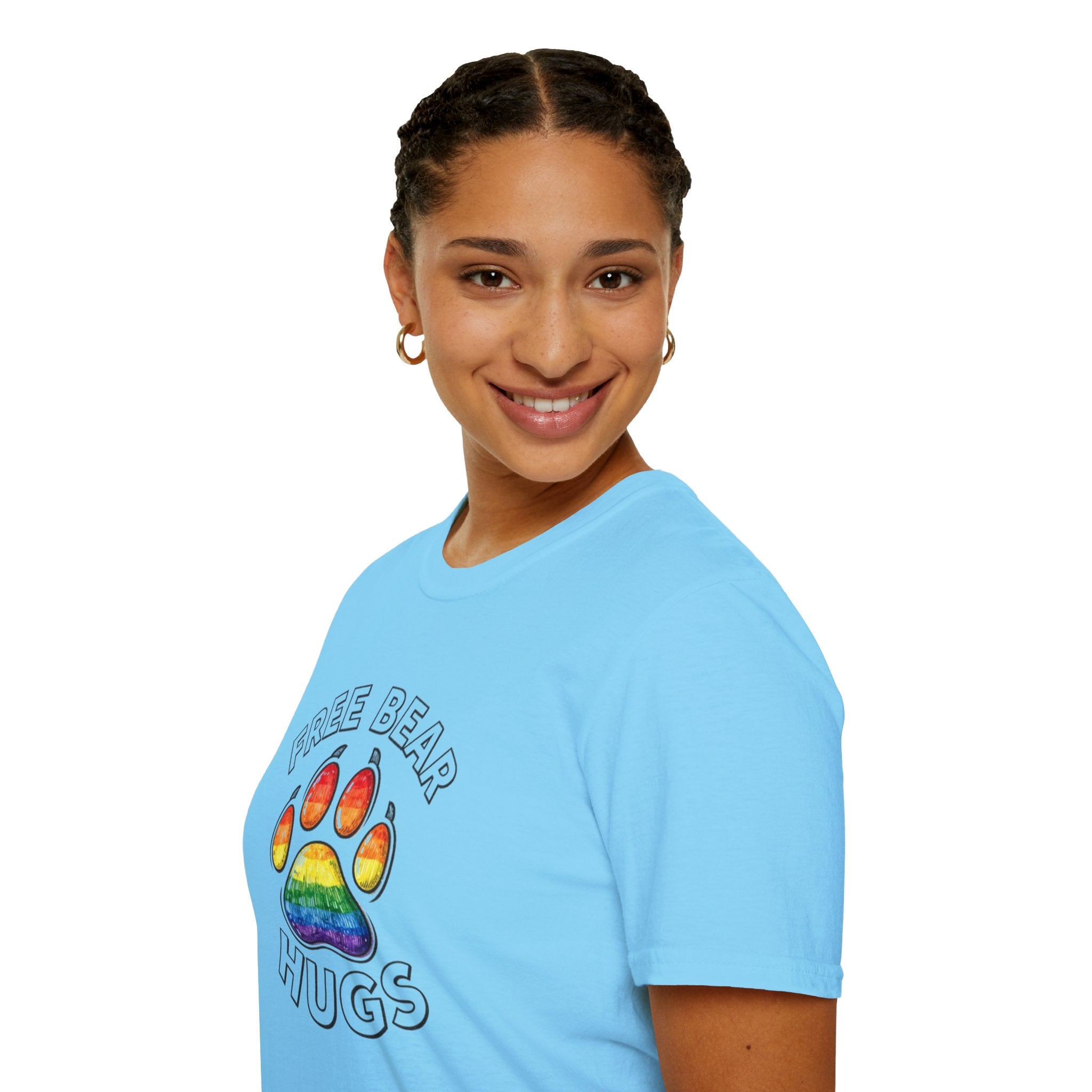 Free Bear Hugs Rainbow Paw T-Shirt