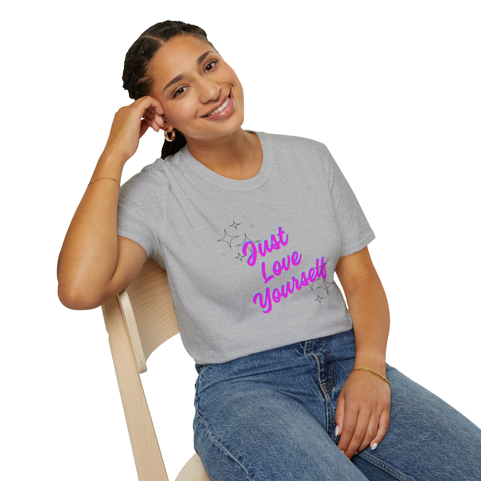 Camiseta unisex de estilo suave "Just Love Yourself": camiseta motivacional para el amor propio
