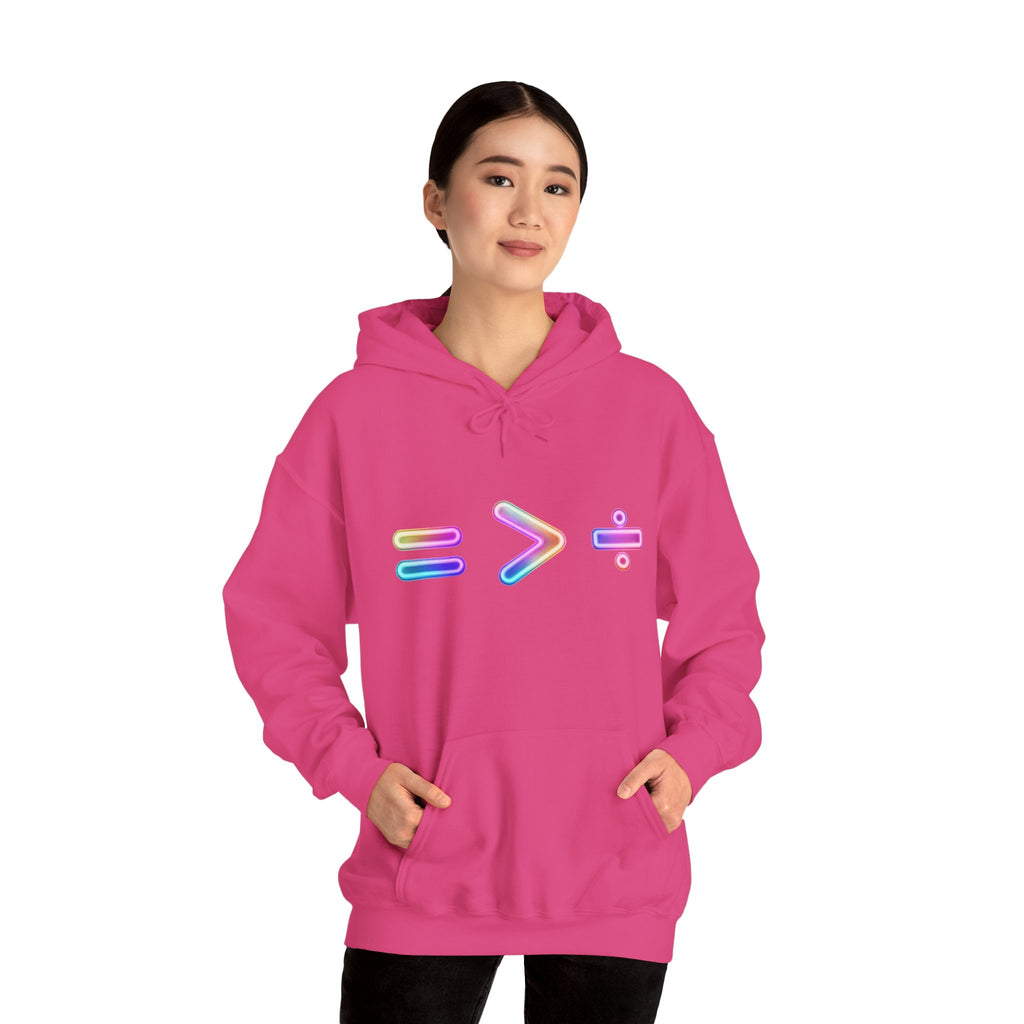 Equality is Greater than Division Neon Style Pullover Hoodie