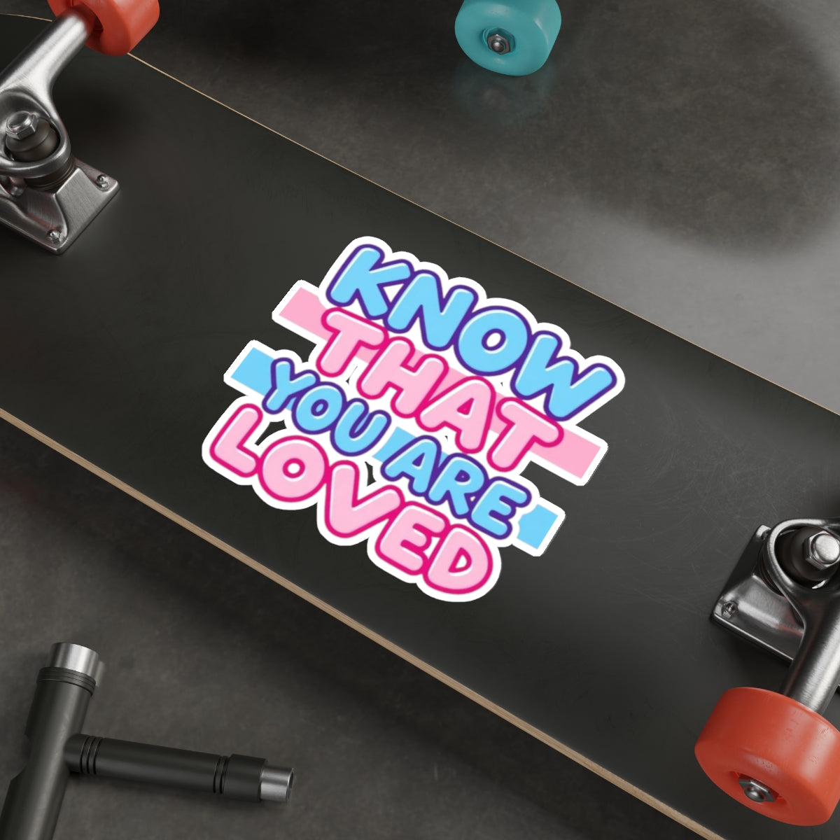Die-Cut Stickers - Know That You Are Loved Trans Colors Background - EqualiTees.Me