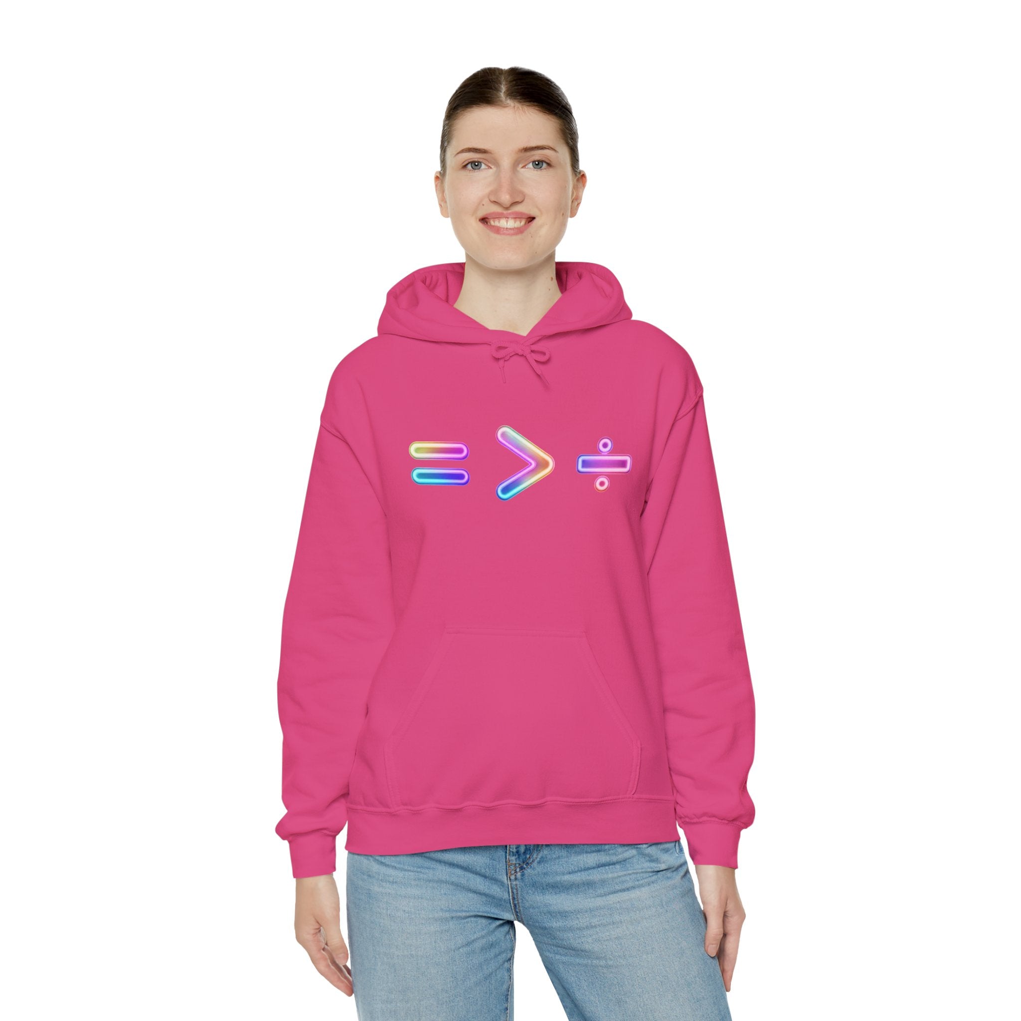 Equality is Greater than Division Neon Style Pullover Hoodie