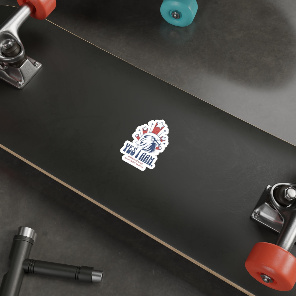 Die-Cut Stickers - Yes I AAM - Americans Against MAGA - EqualiTees.Me