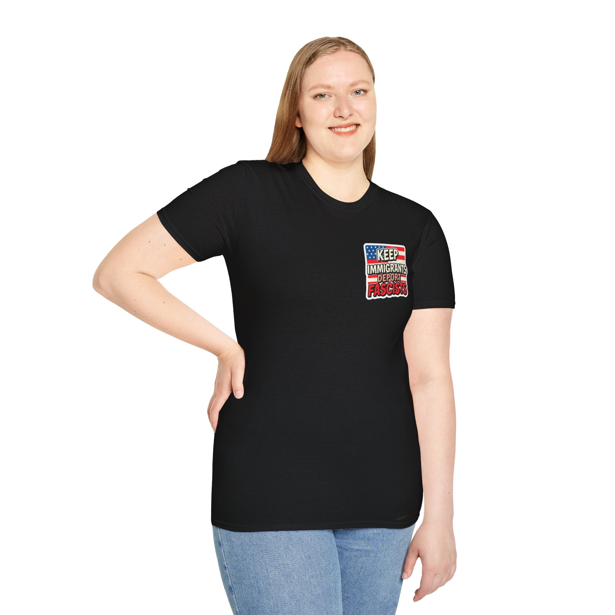 Keep Immigrants Deport Fascists Unisex Softstyle T-Shirt