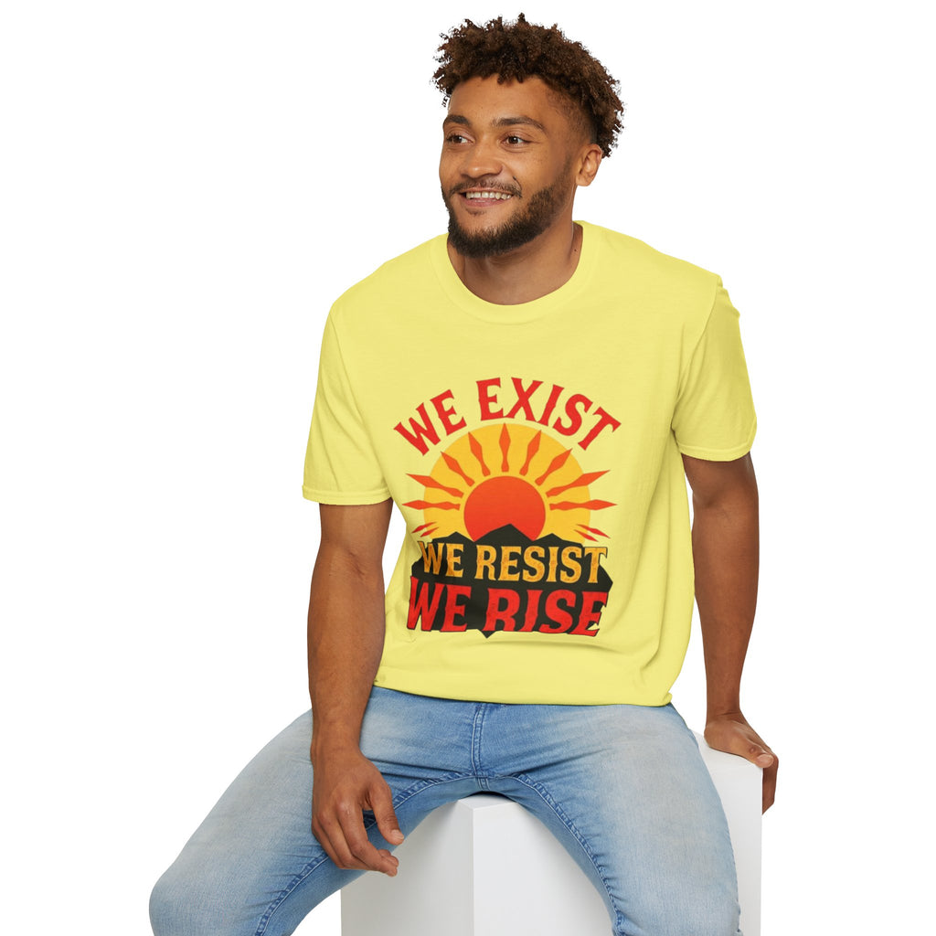 Unisex Softstyle T-Shirt, We Exist We Resist We Rise