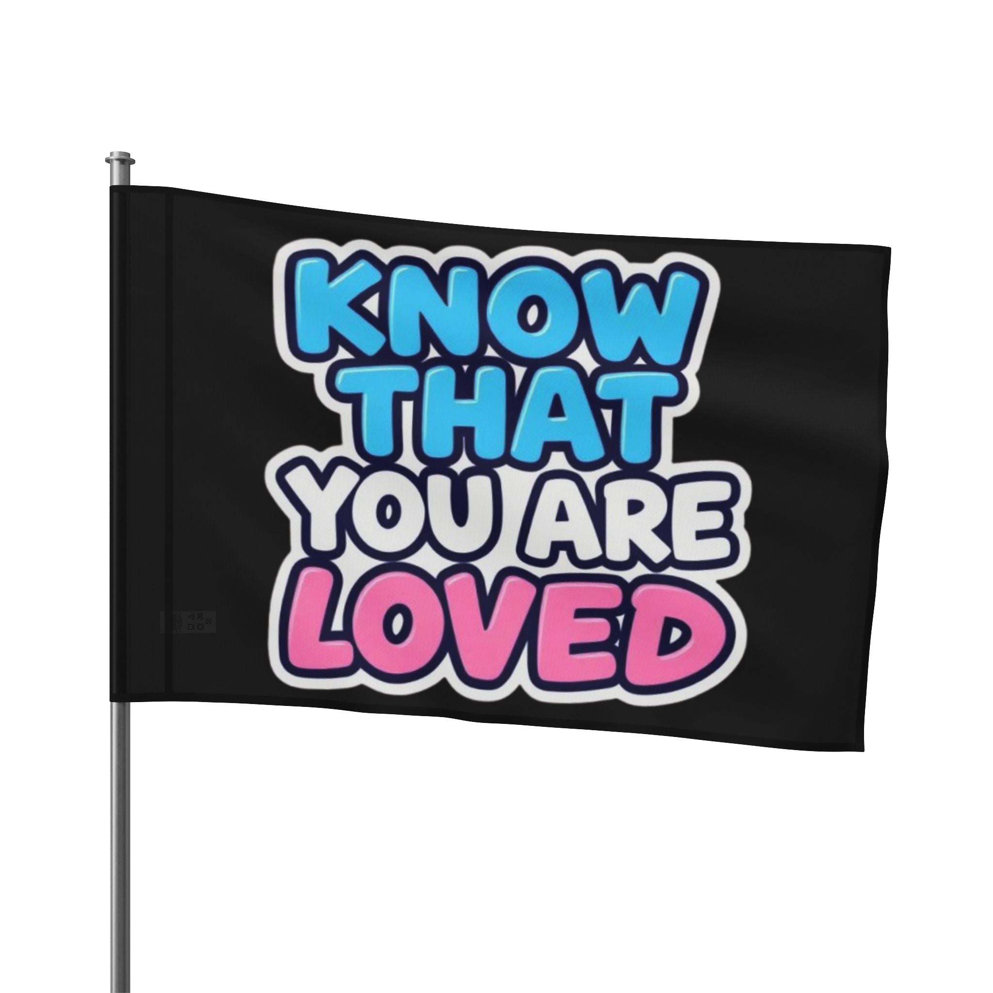 Know That You Are Loved Trans Colors Flag - Aesthetic LGBTQ+ Banner for Celebration & Home Decor - EqualiTees.Me