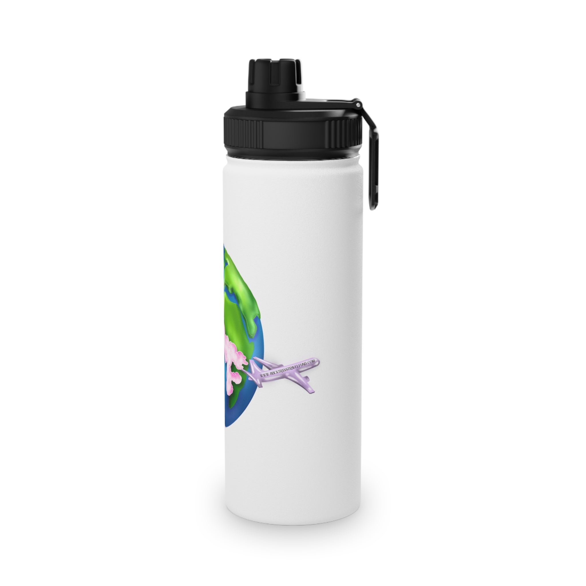 BTTF - Black Trans Travel Fund Logo Stainless Steel Sports Water Bottle