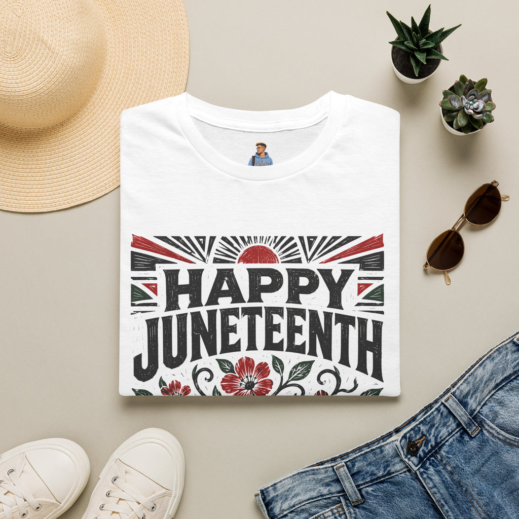 Juneteenth T-Shirt — "Happy Juneteenth" Floral Freedom Tee