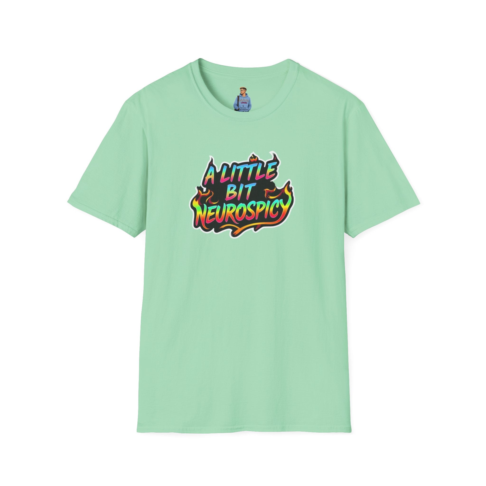 A Little Bit Neurospicy Unisex Softstyle T-Shirt - Fun & Quirky Graphic Tee for Neurodivergent Awareness