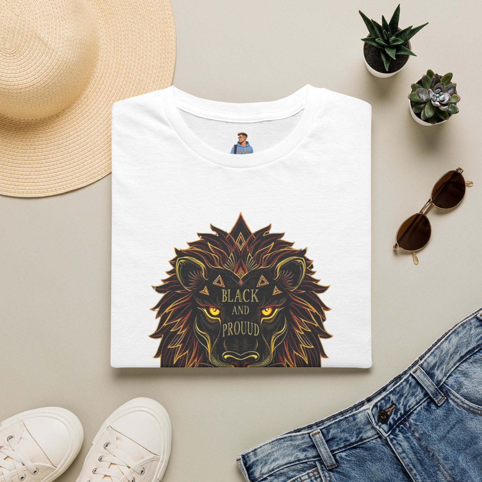 Black & Proud Lion Softstyle T-Shirt - Unisex Graphic Tee