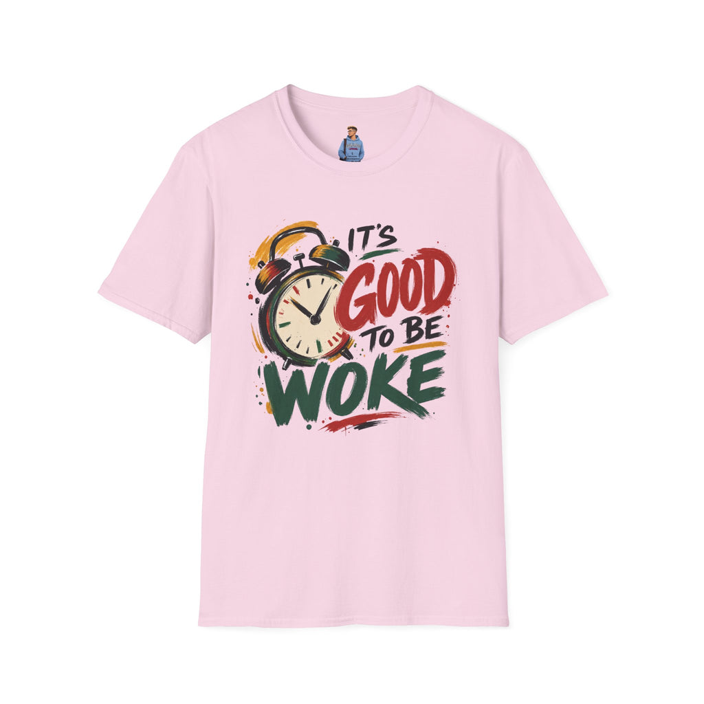 T-Shirt — "It's Good To Be Woke" Graphic Tee (Alarm Clock Design)