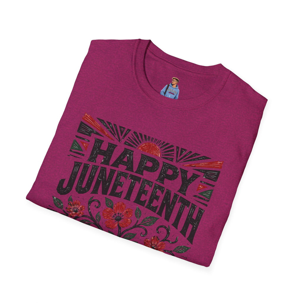 Juneteenth T-Shirt — "Happy Juneteenth" Floral Freedom Tee