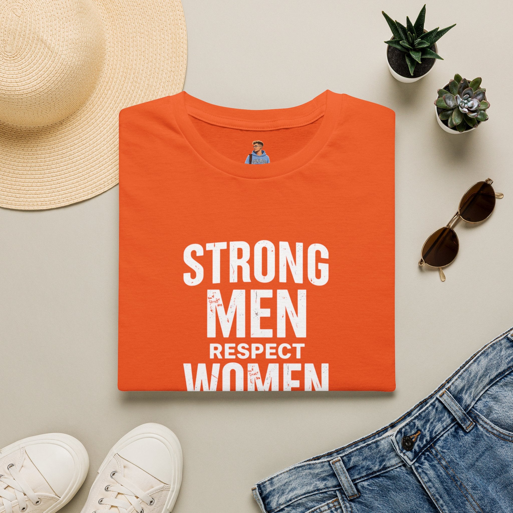 Strong Men Respect Women Statement Tee Unisex Softstyle T-Shirt